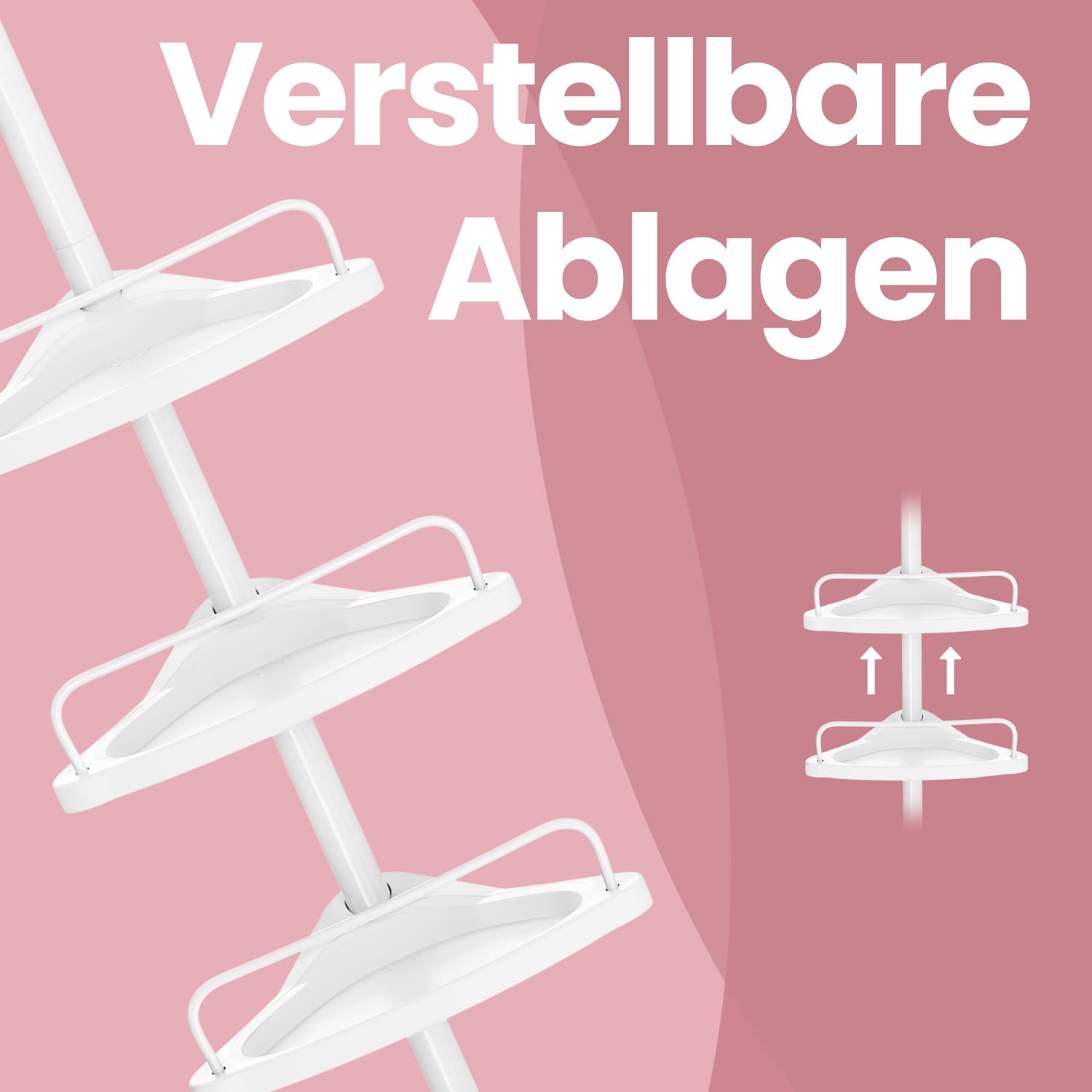 Teleskopiskais vannas plaukts Songmics 85-305 cm, balts 2