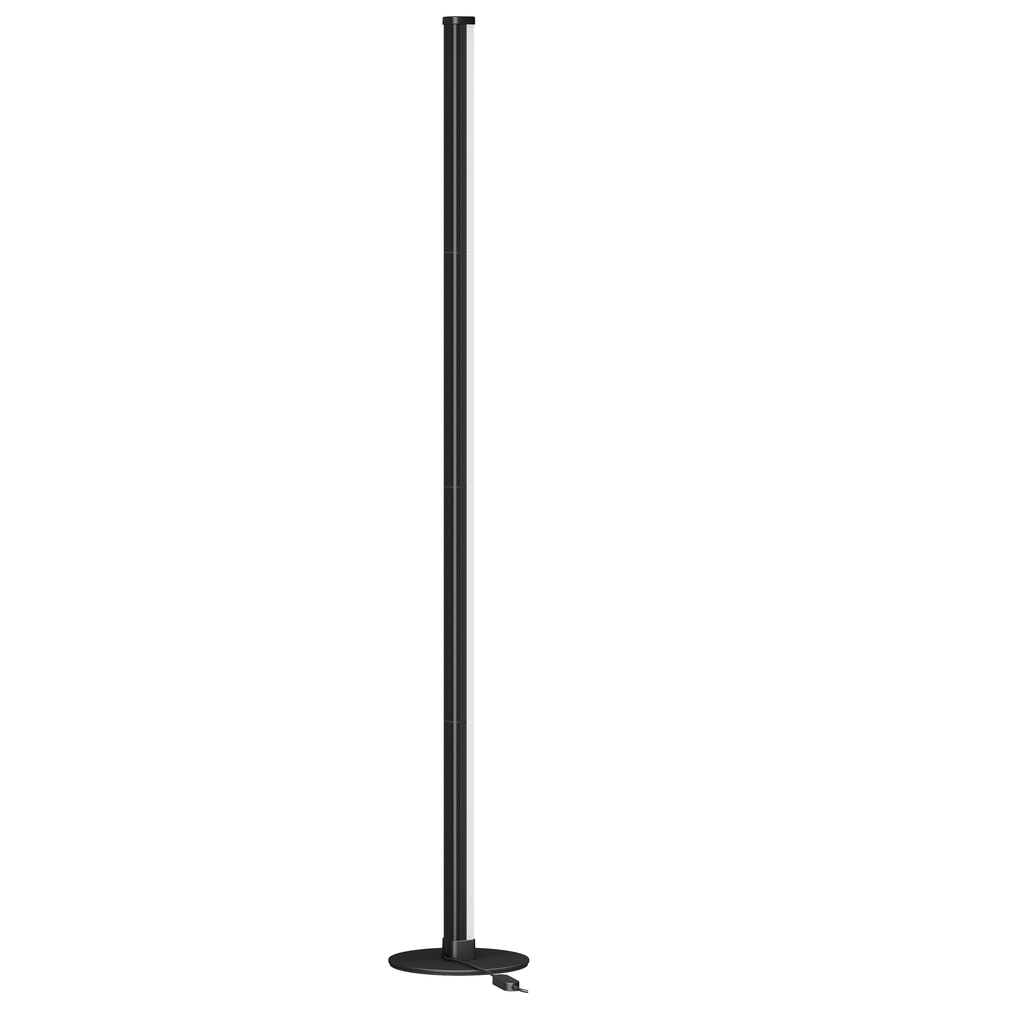 Pastatomas RGB LED šviestuvas su programėlės valdymu ir muzikos sinchronizavimu, juodas, 18 x 18 x 139,4 cm
