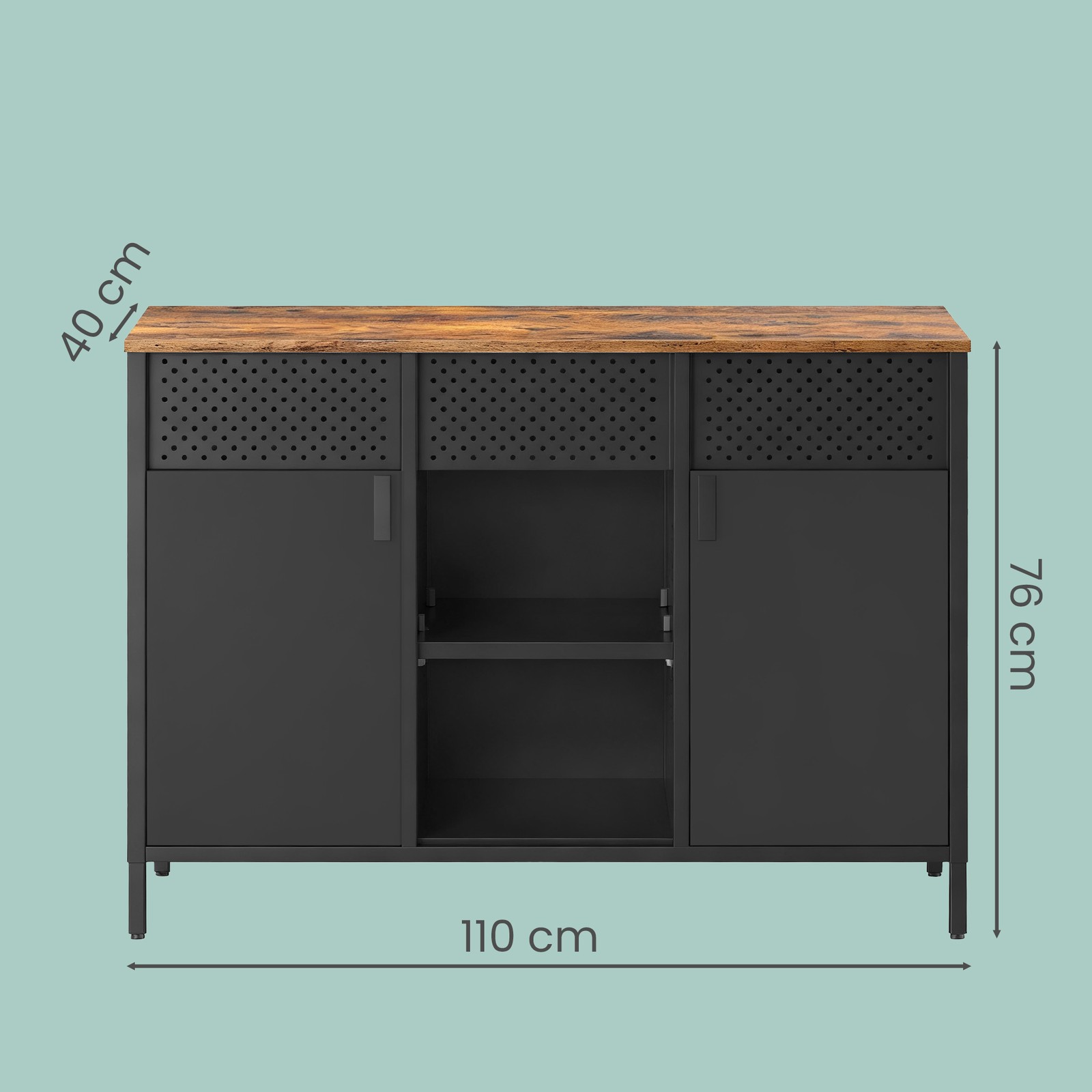 Spintelė su dvigubomis durimis 40x110x76 cm 2