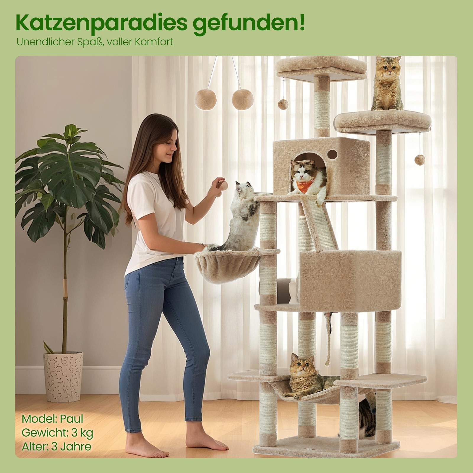 Katės draskyklė 206 cm