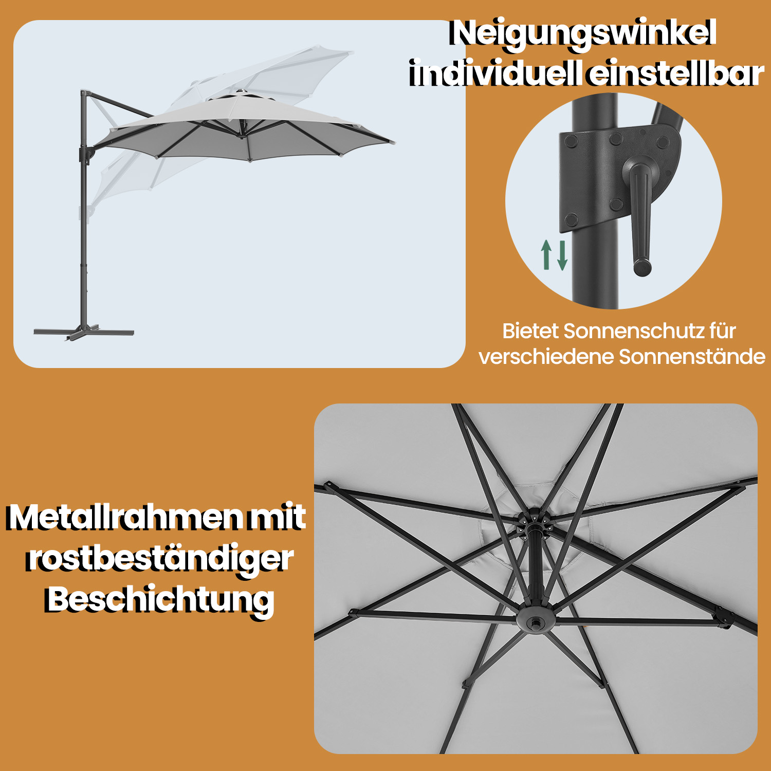Šoninis skėtis 300 cm 2