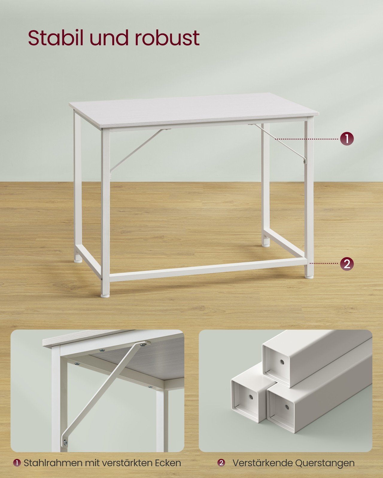 Rašomasis stalas industrinio dizaino 100x50x76 cm 3