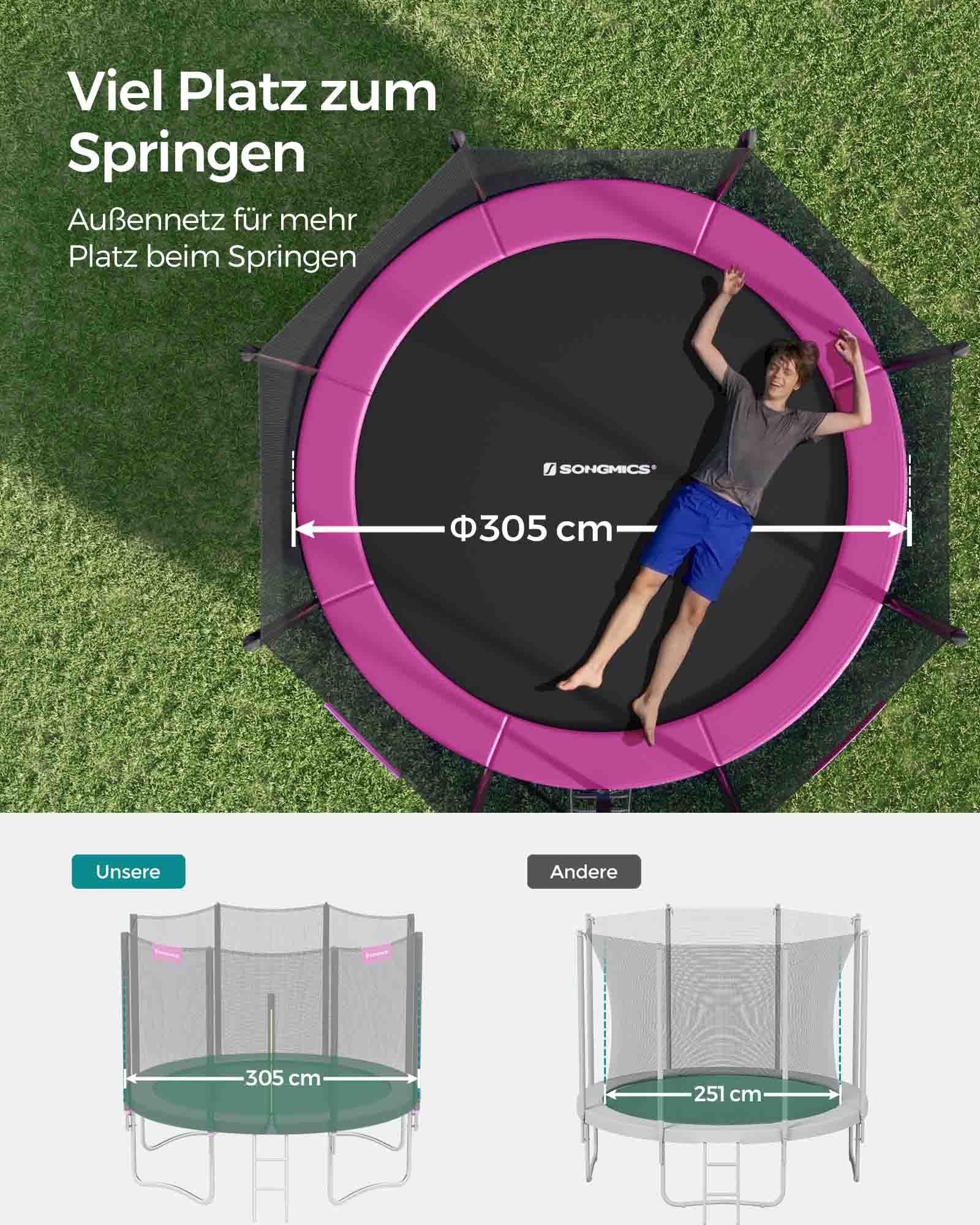Batutas Ø 305 cm rožinis 2