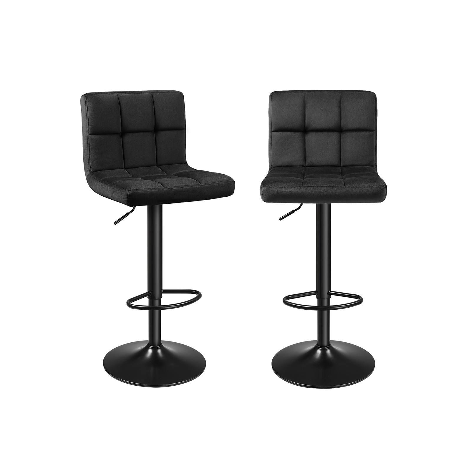 Baro kėdės 2x SONGMICS juoda, 38x44,5x(95-115) cm