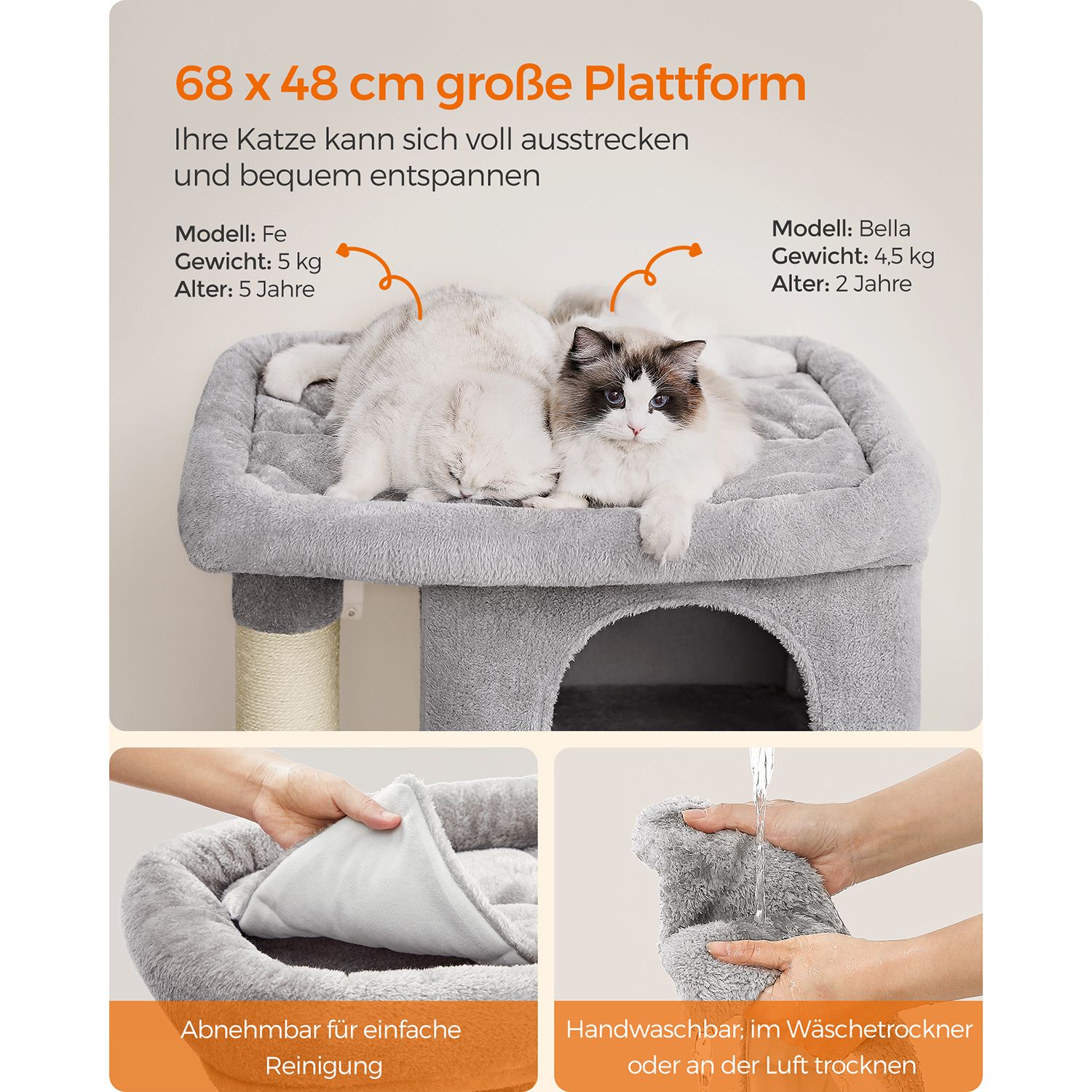 Kačių draskyklė su didele platforma, 101 cm 2