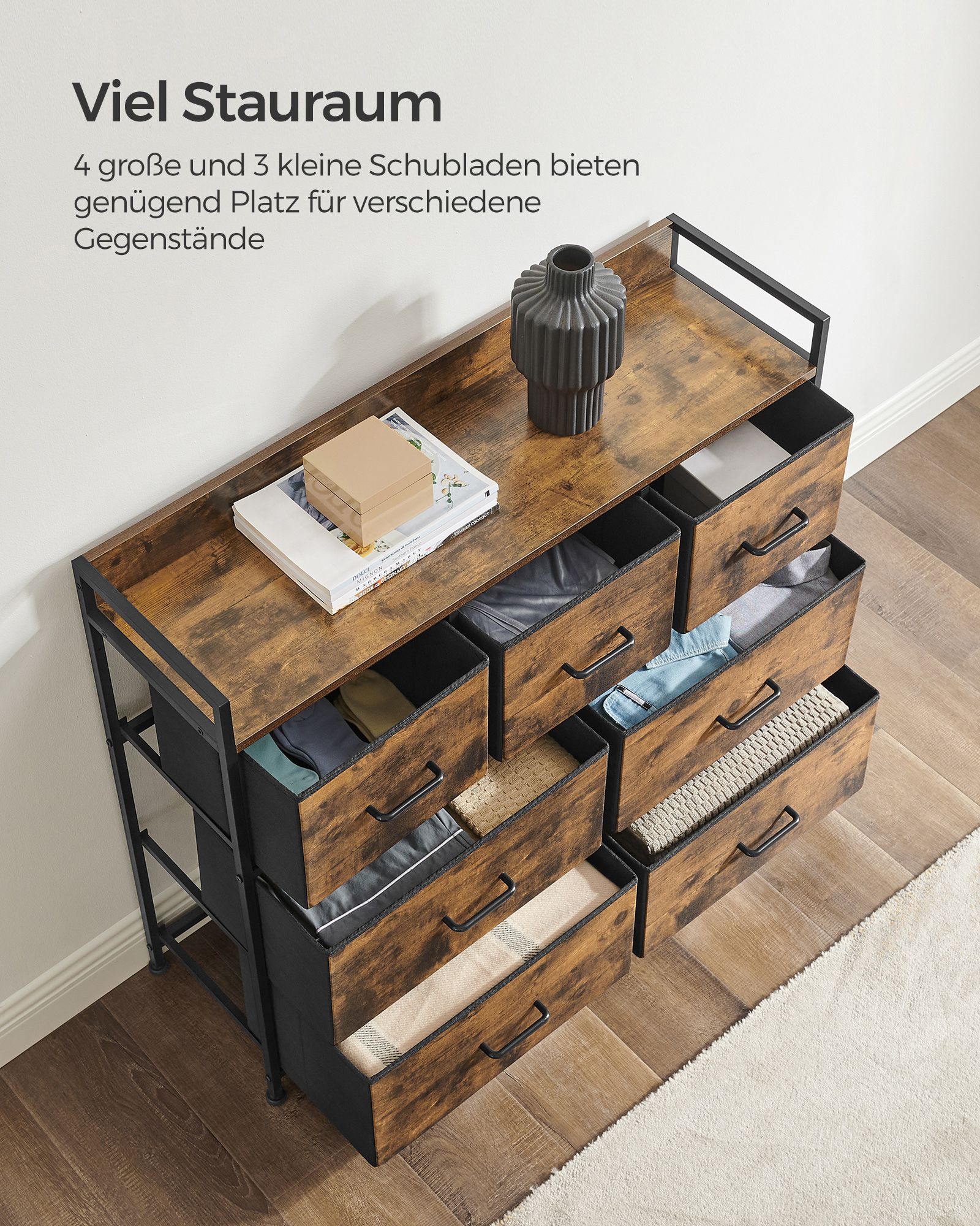 Komoda SONGMICS 7 stalčių 98x28,5x85 cm