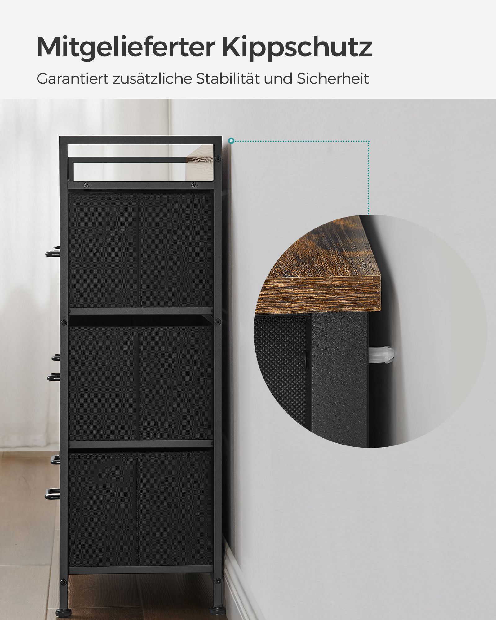 Komoda SONGMICS 7 stalčių 98x28,5x85 cm 3