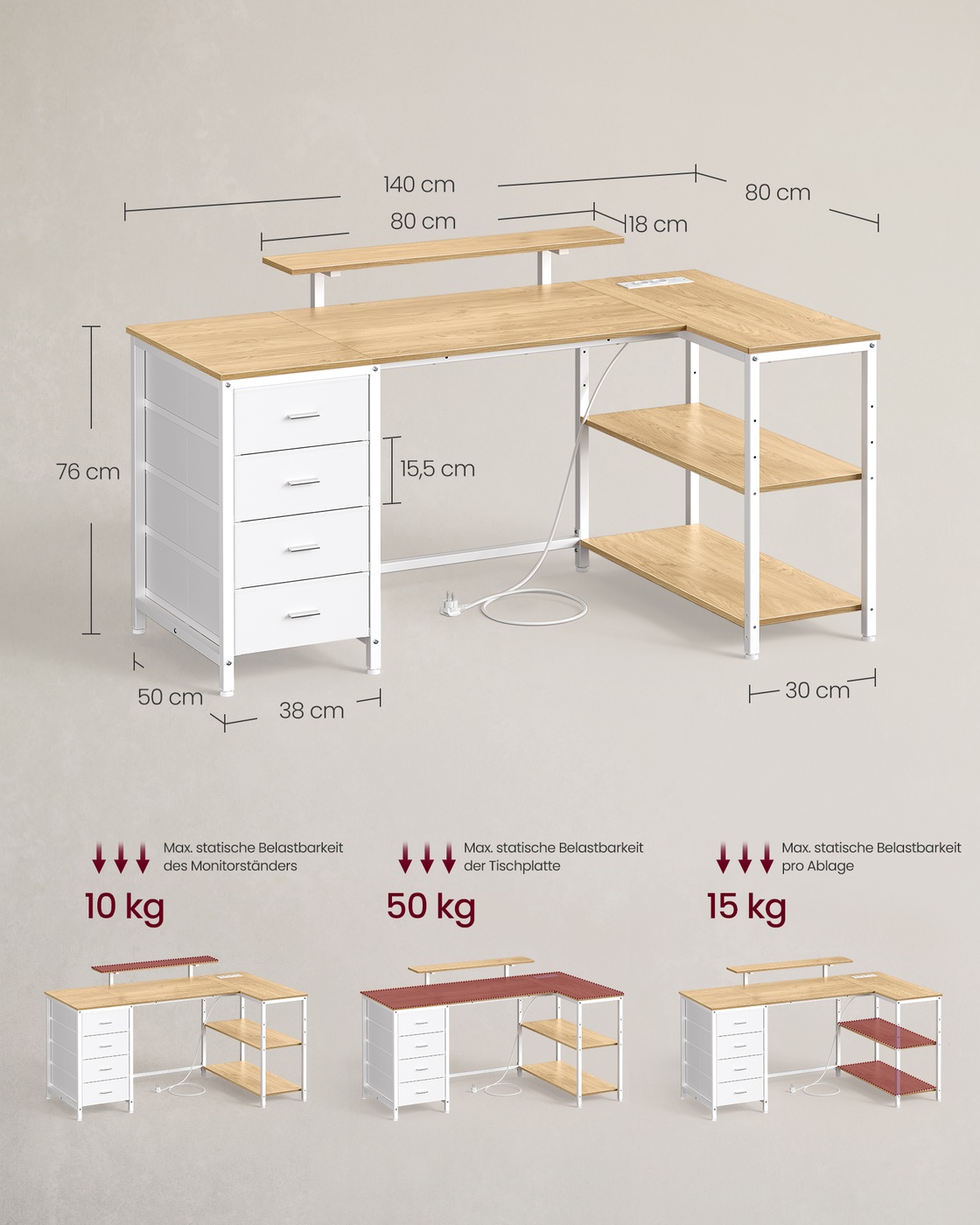 Kampinis  stalas 140 x 80 x 90 cm 2