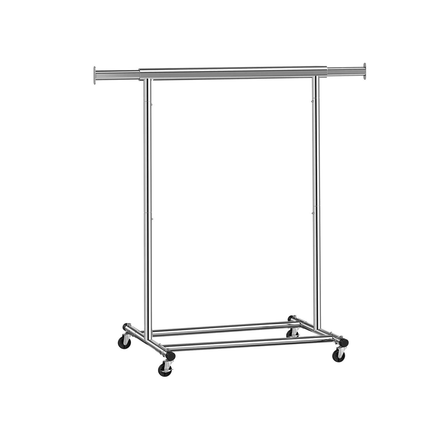 Drabužių stovas su ratukais, 92-132x160x45,4 cm, sidabrinis, 90 kg