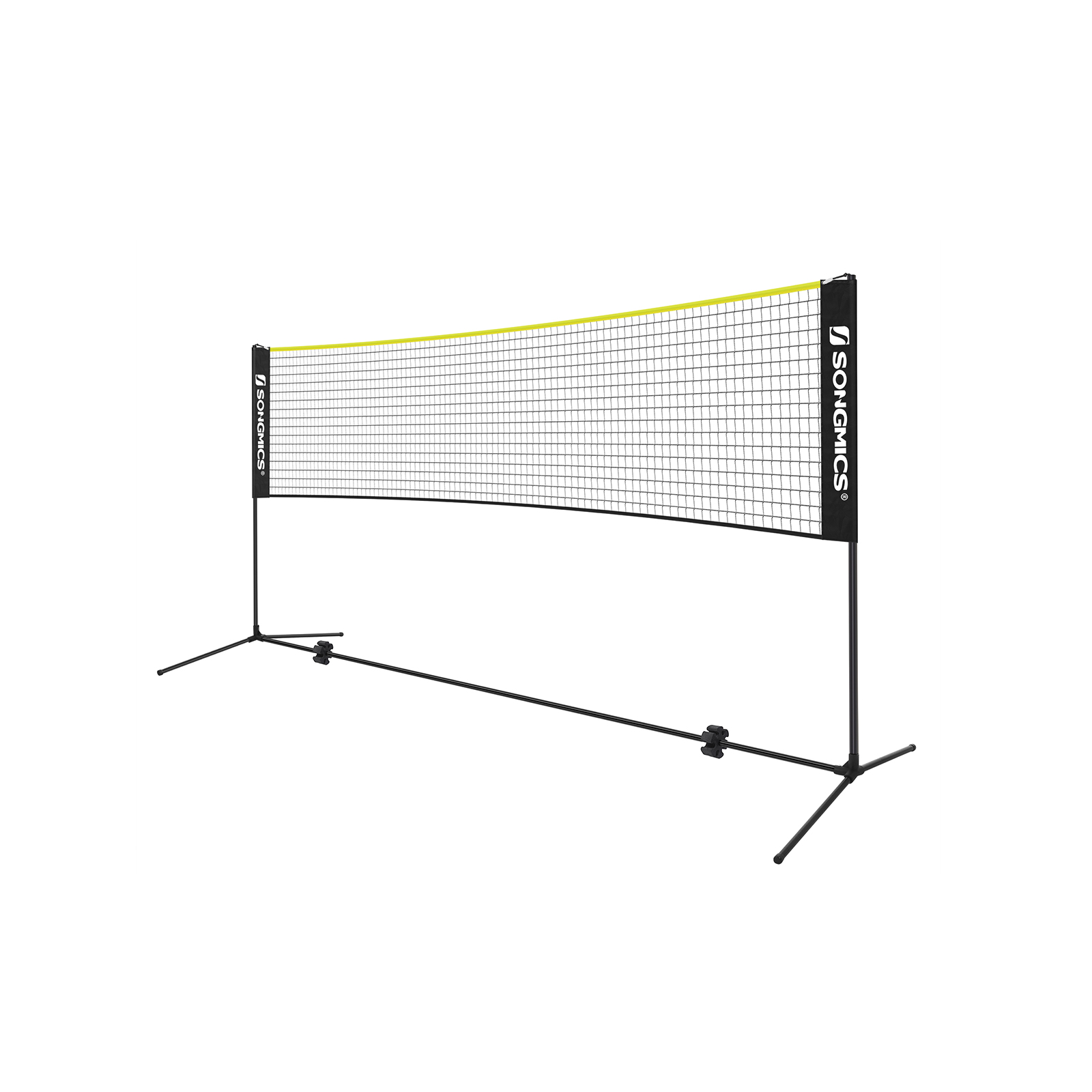 Badmintono tinklas juodas-geltonas