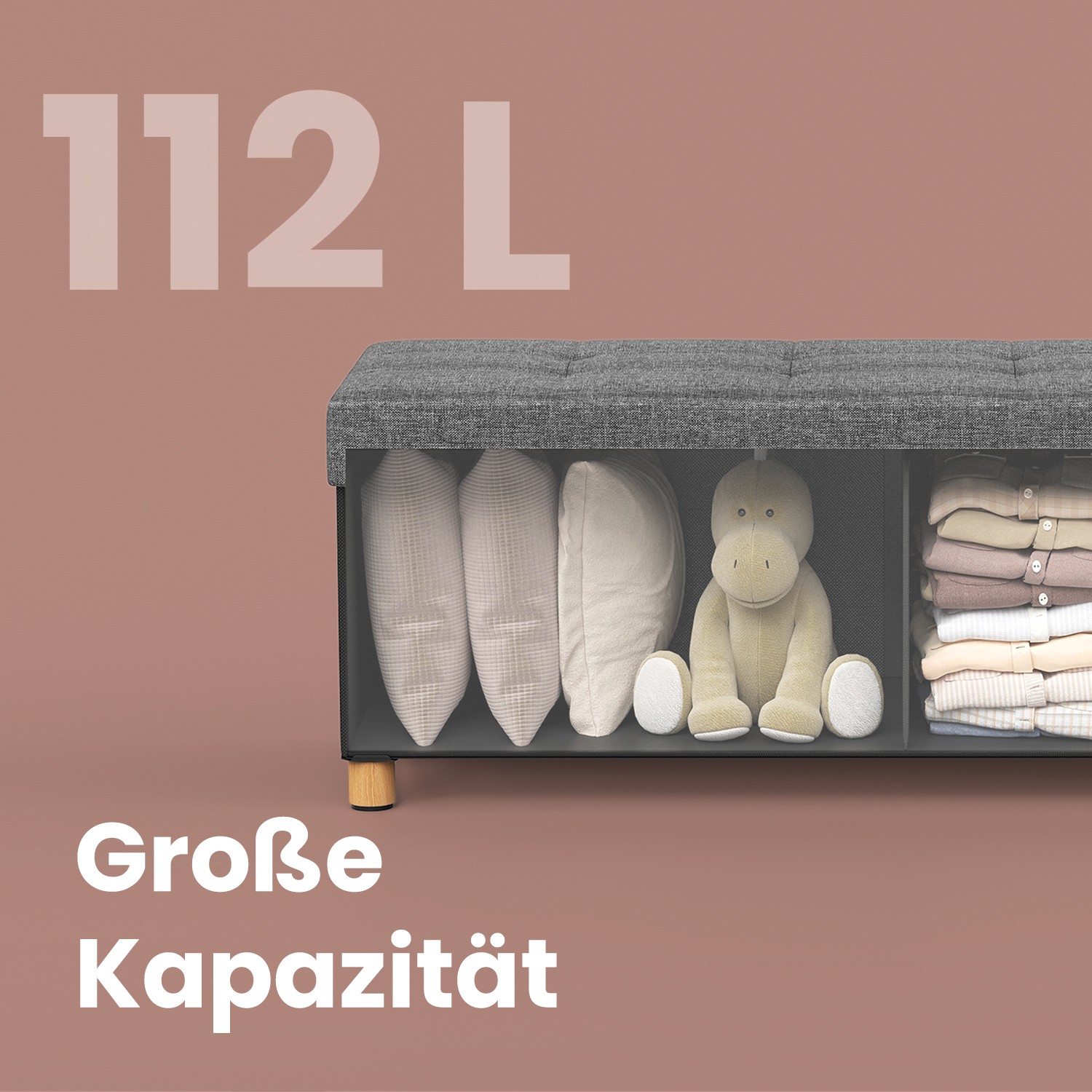 Pufas su daiktadėže, 38x110x40 cm 2