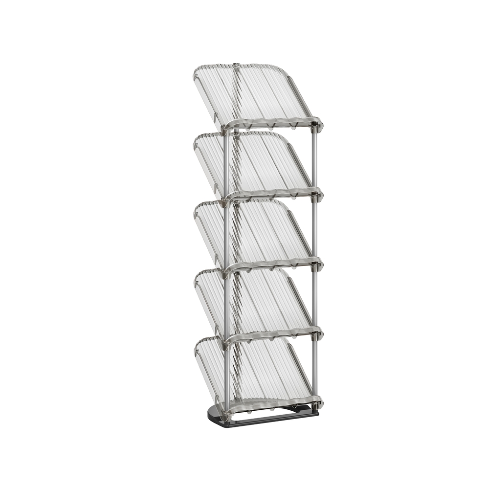 Apavu plaukts ar slīpiem turētājiem 24,5 x 28,4 x 102,5 cm pelēks