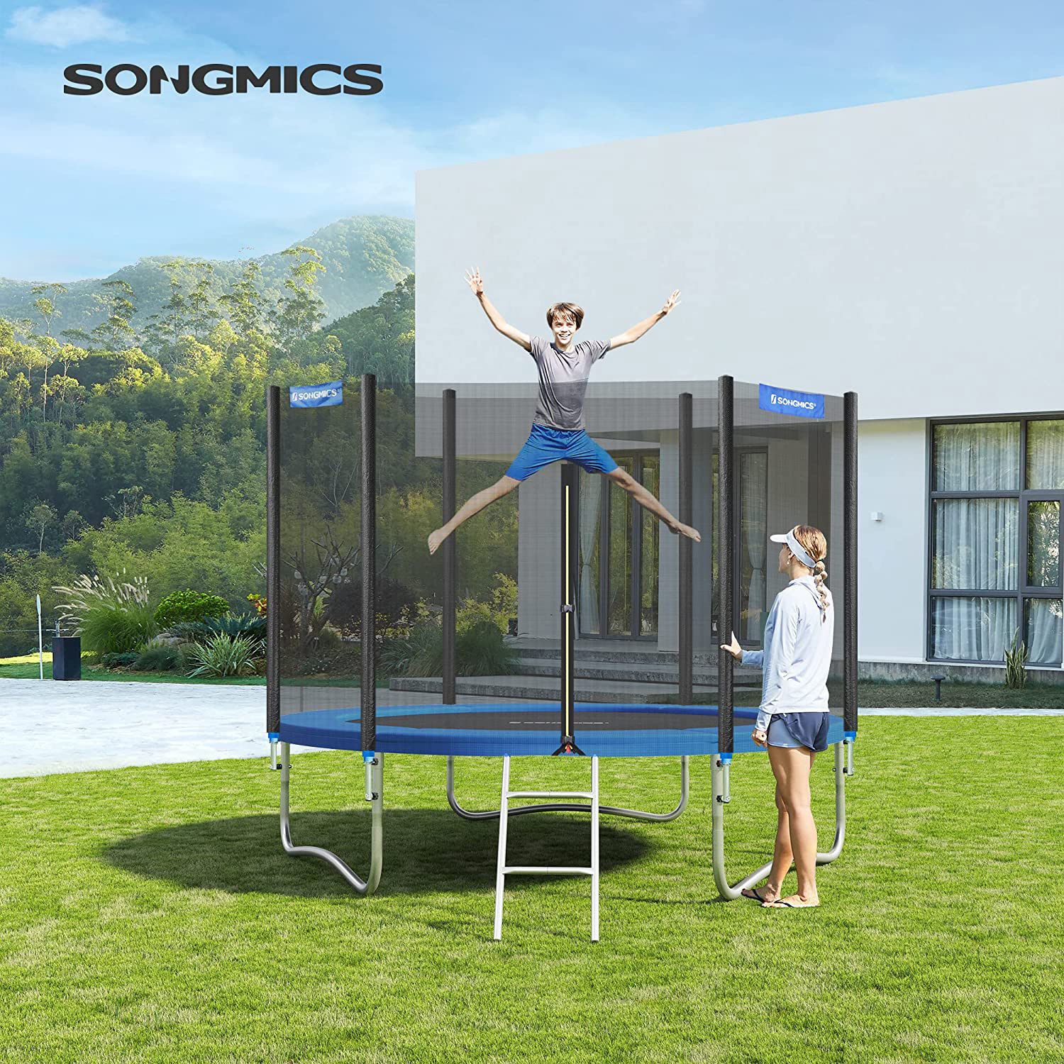 Trampolino apsauginis tinklas ir kraštų uždanga Ø 366 cm