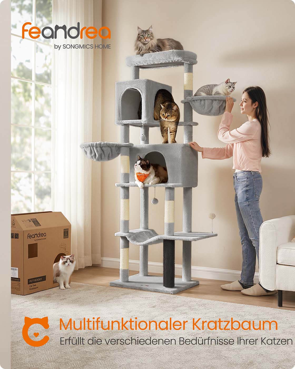 Kačių draskyklė su dviem guoliais ir dviem platformomis 190,7 cm