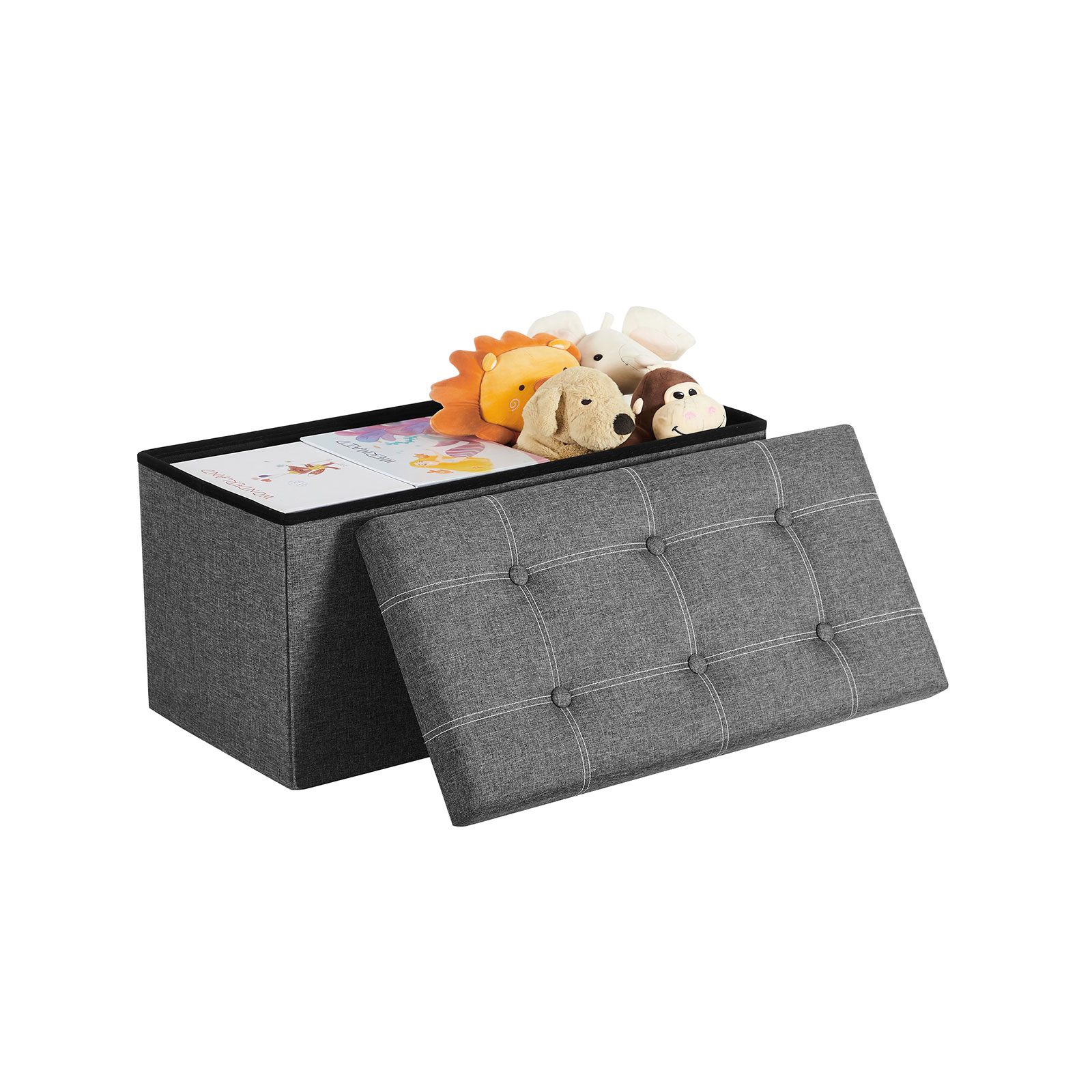Pufas SONGMICS tamsiai pilkas 76x38x38 cm