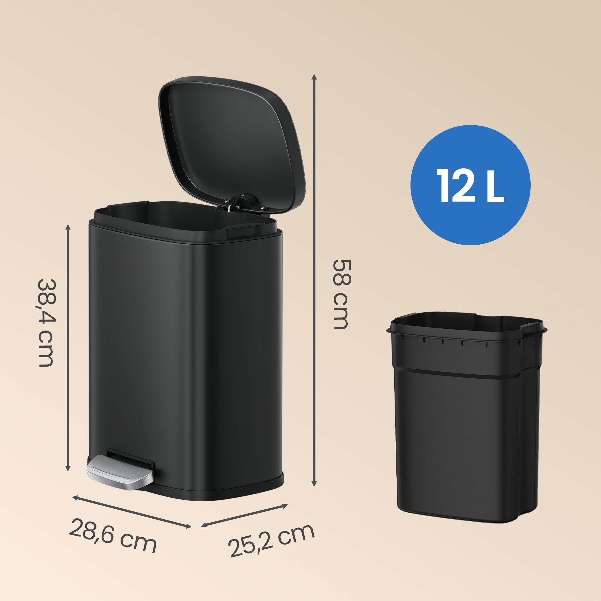 Šiukšliadėžė 12 l 2