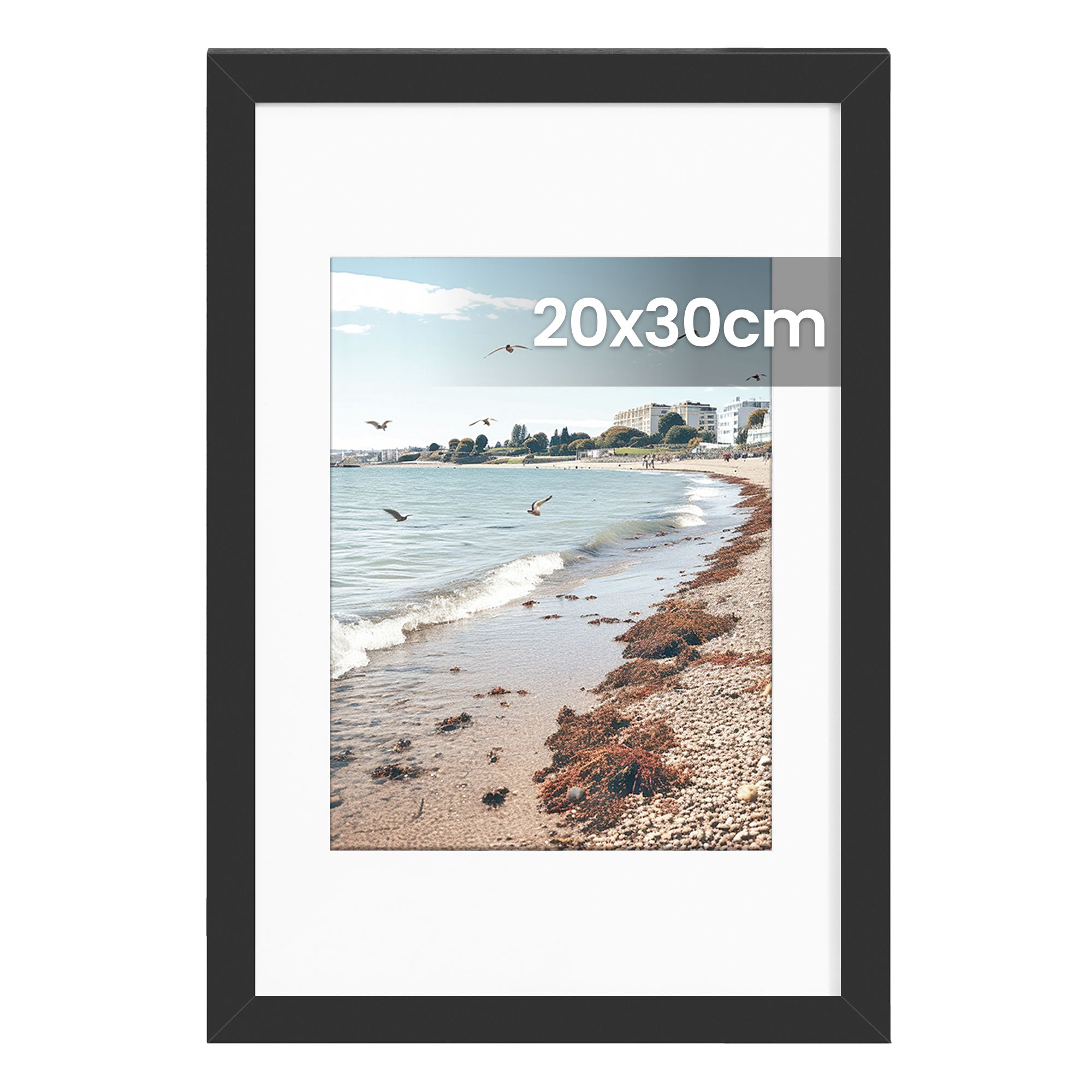 Nuotraukų rėmelis 20 × 30 cm su sieniniu kabliuku, juodas