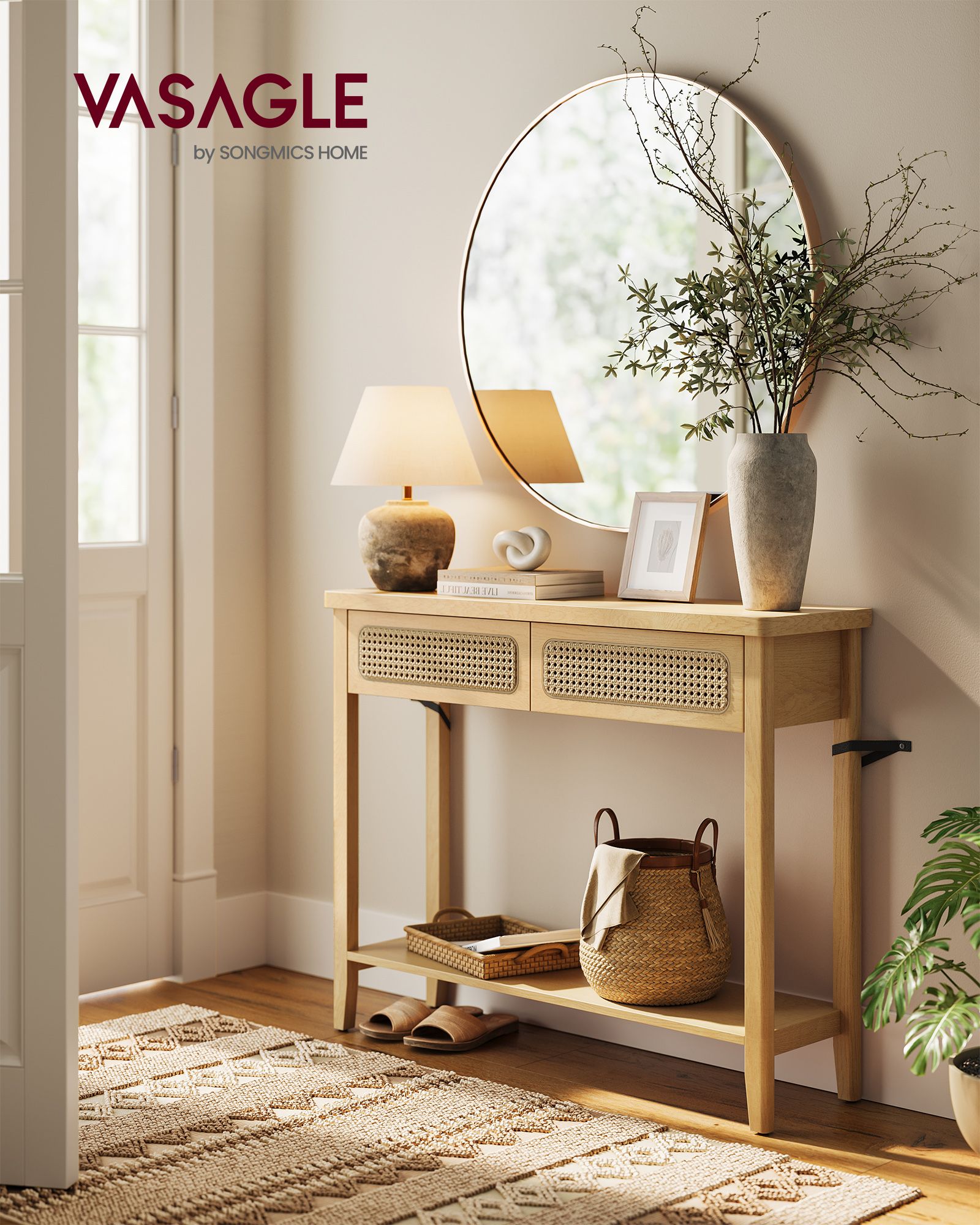Konsolinis stalas Boho stiliaus 30x80x100 cm