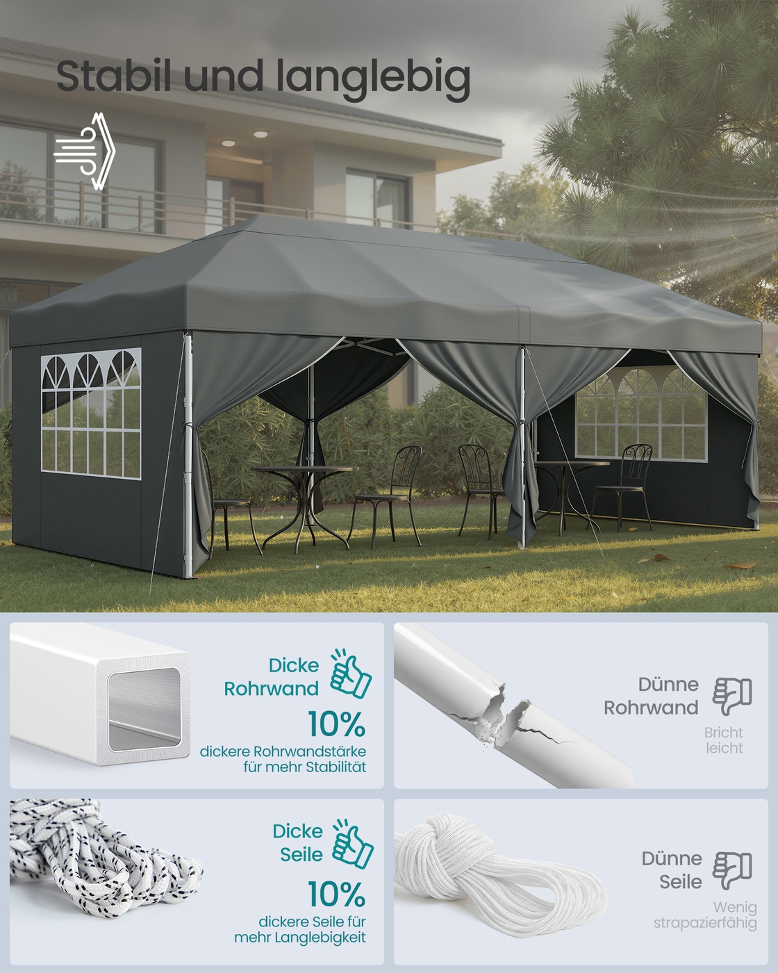Sulankstomas paviljonas 3 x 6 m 2