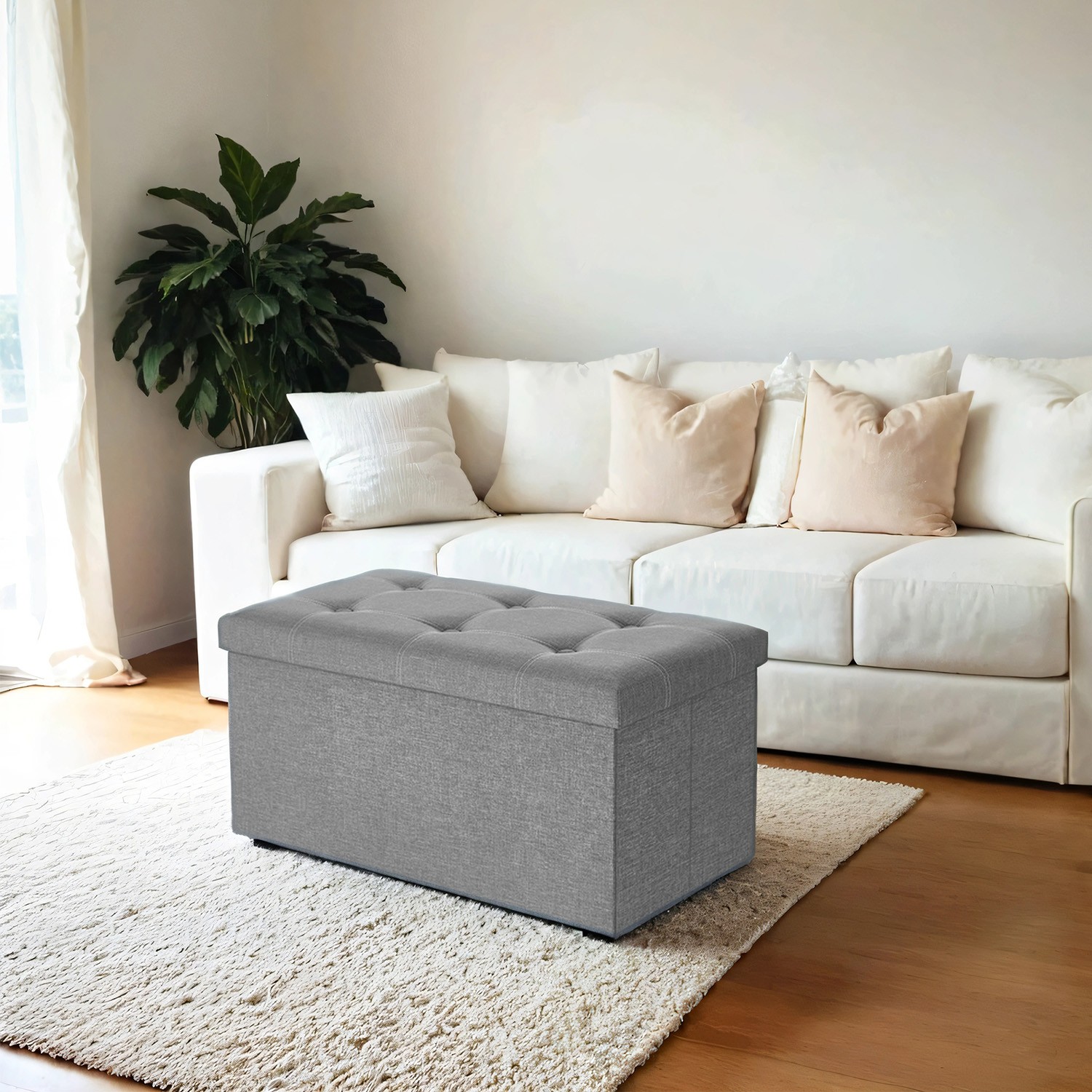 Pufas-daiktadėžė SONGMICS 76x38x38 cm 300 kg