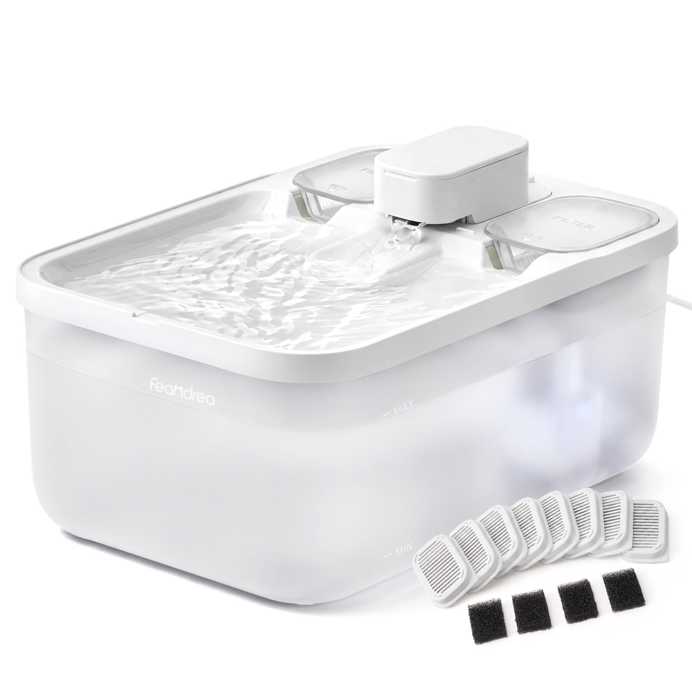 Kačių fontanas su 12 filtrų, baltas, 4,5 l