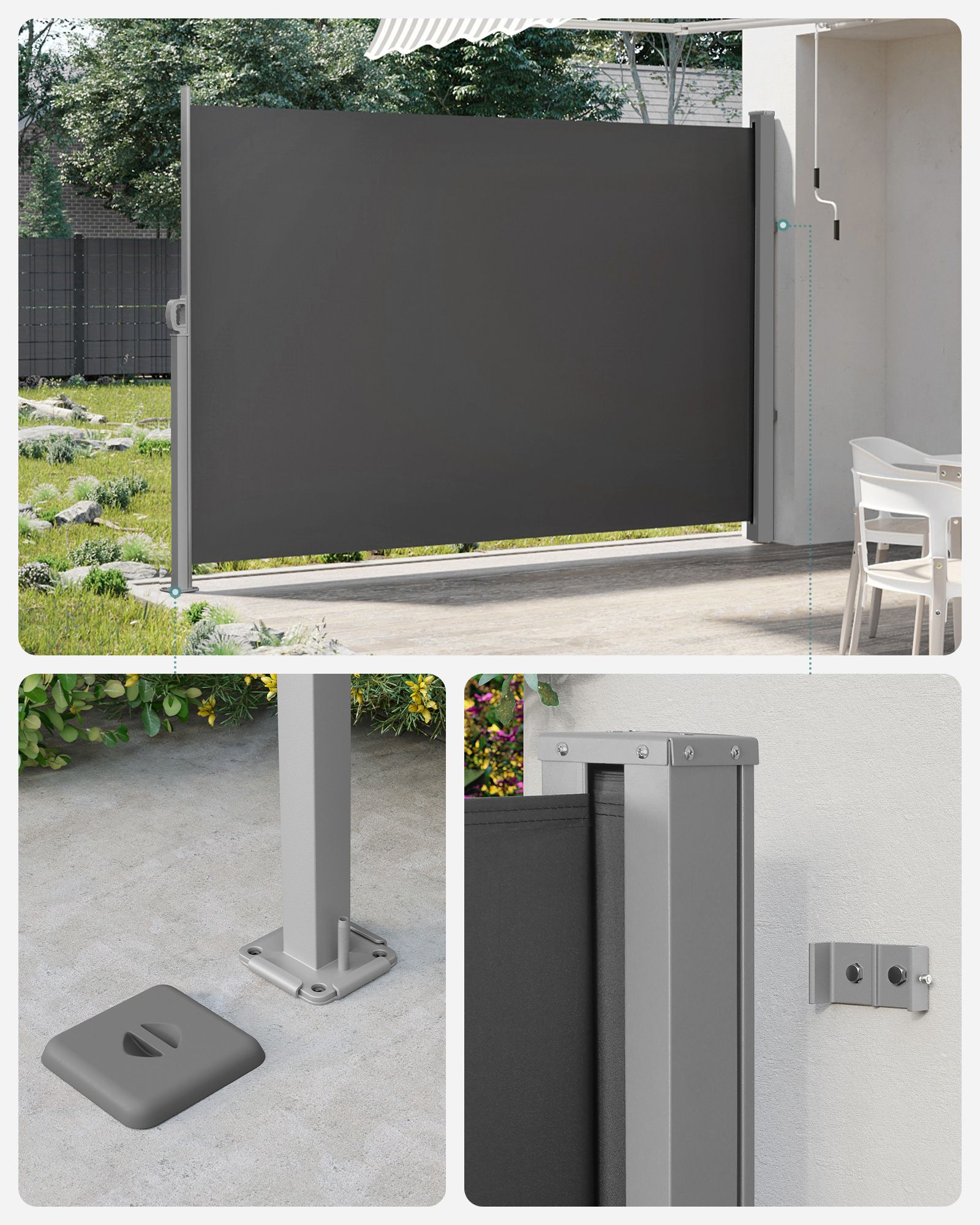 Ištraukiama šoninė markizė 180 × 400 cm 3