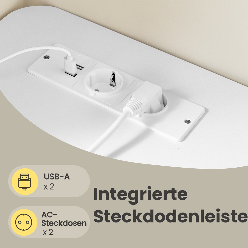 Kampinis rašomasis stalas su elektrine aukščio reguliavimo funkcija ir įkrovimo stotele 2
