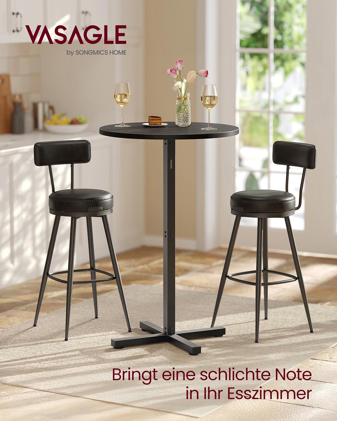 Apvalus stalas 60 x 60 x 104,5 cm
