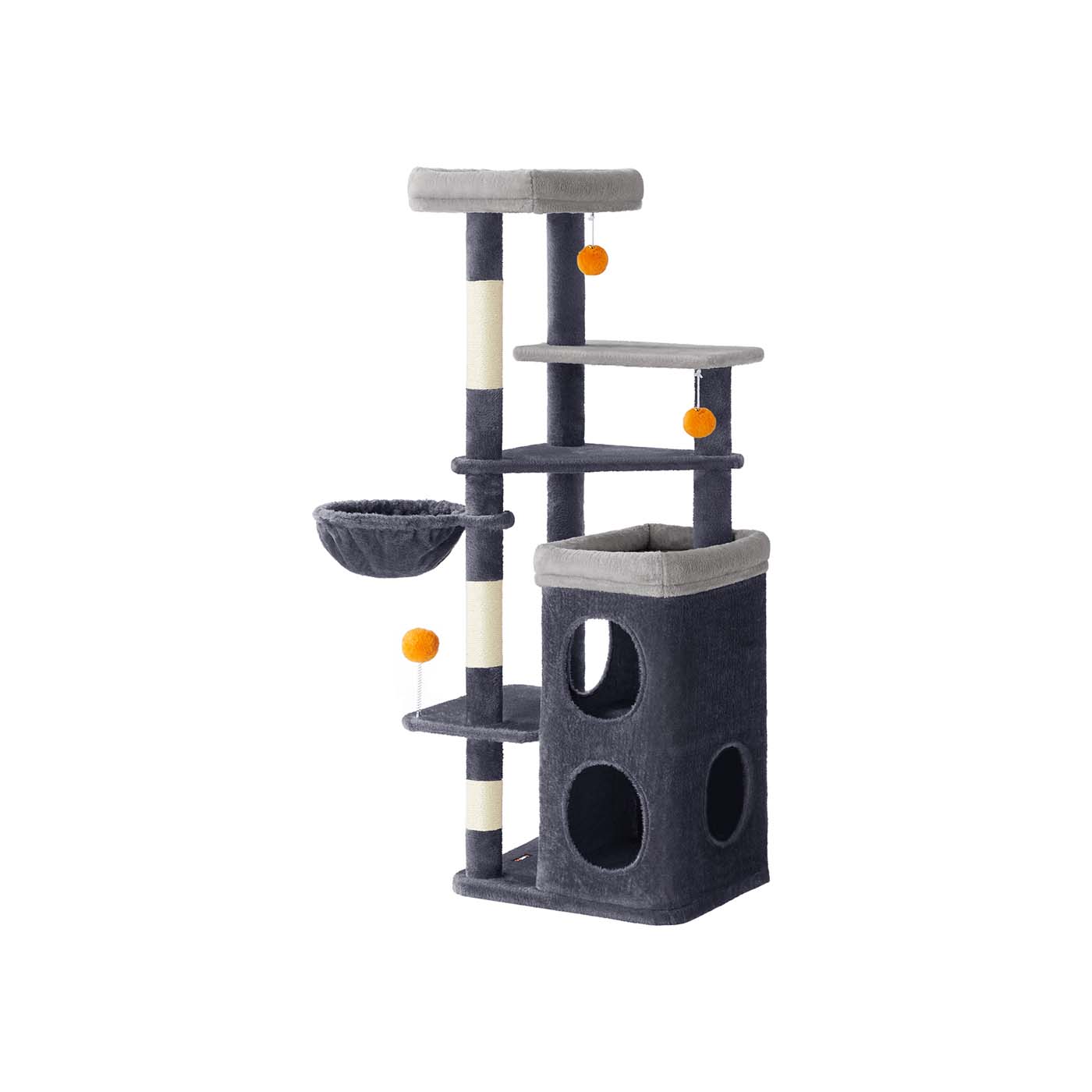 Kačių draskyklė su urveliais ir platformomis 152cm