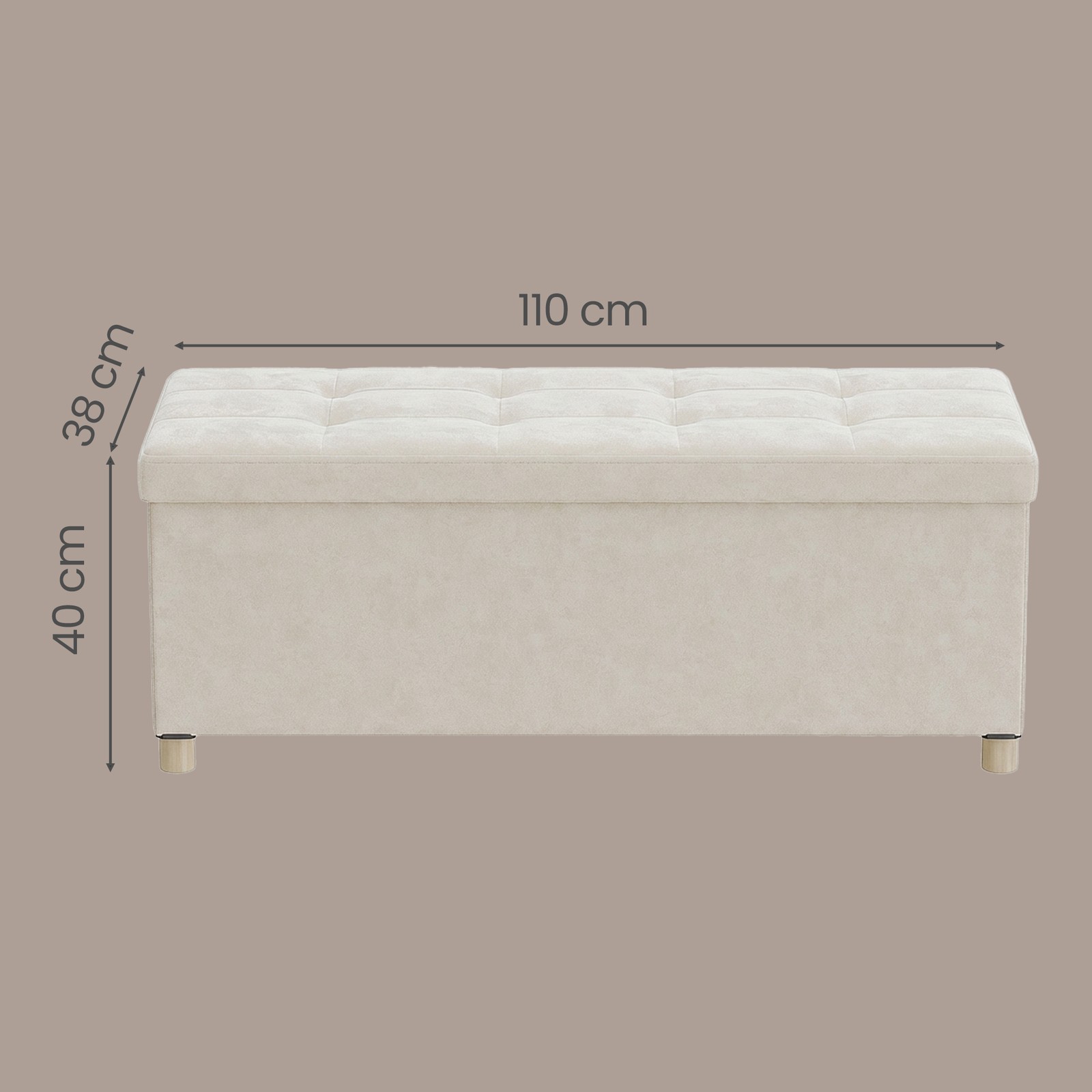Pufas 38 x 110 x 40 cm balta 2