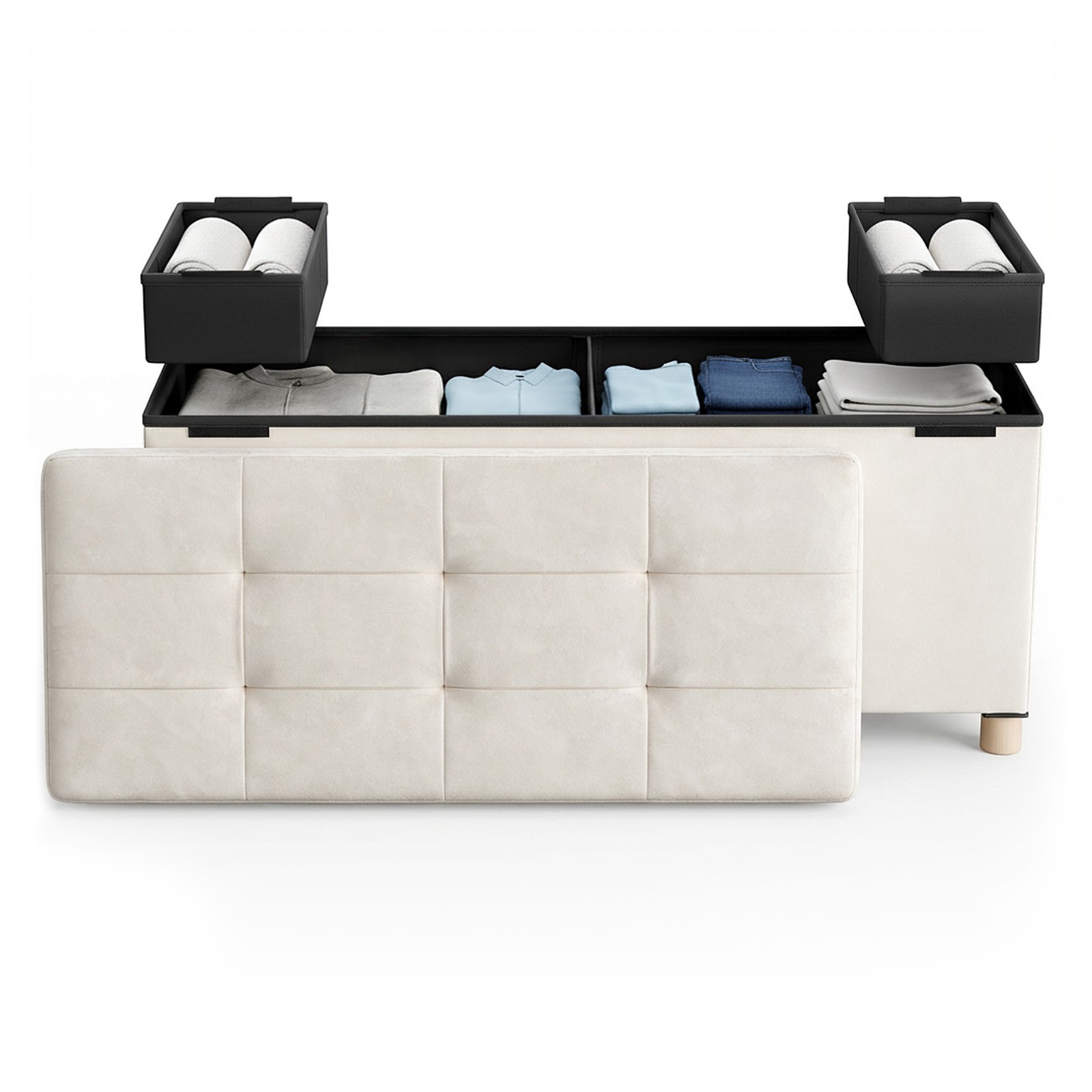 Pufas 38 x 110 x 40 cm balta