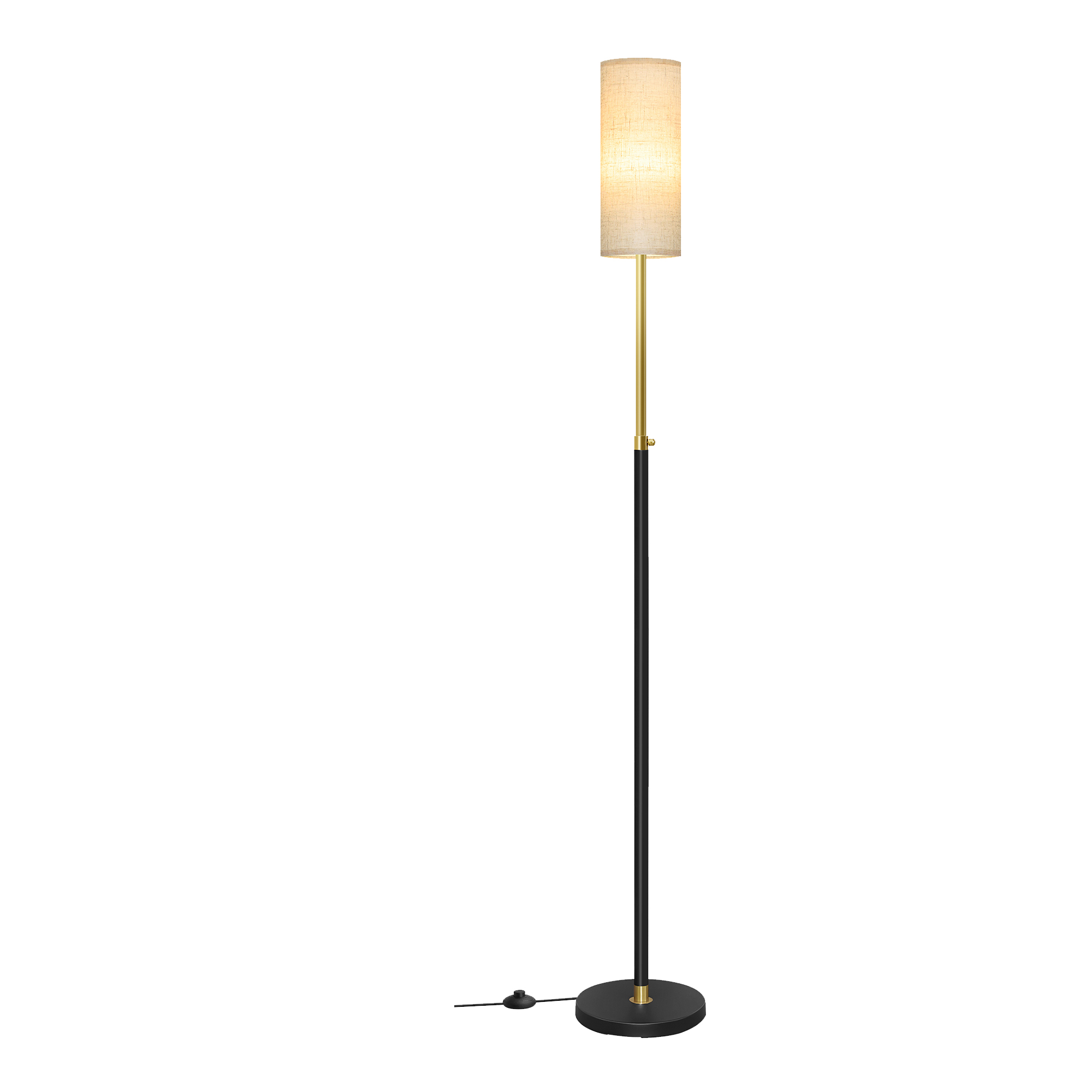 RGB LED reguliuojamo aukščio toršeras, juodas, 25 x 25 x 148–178 cm