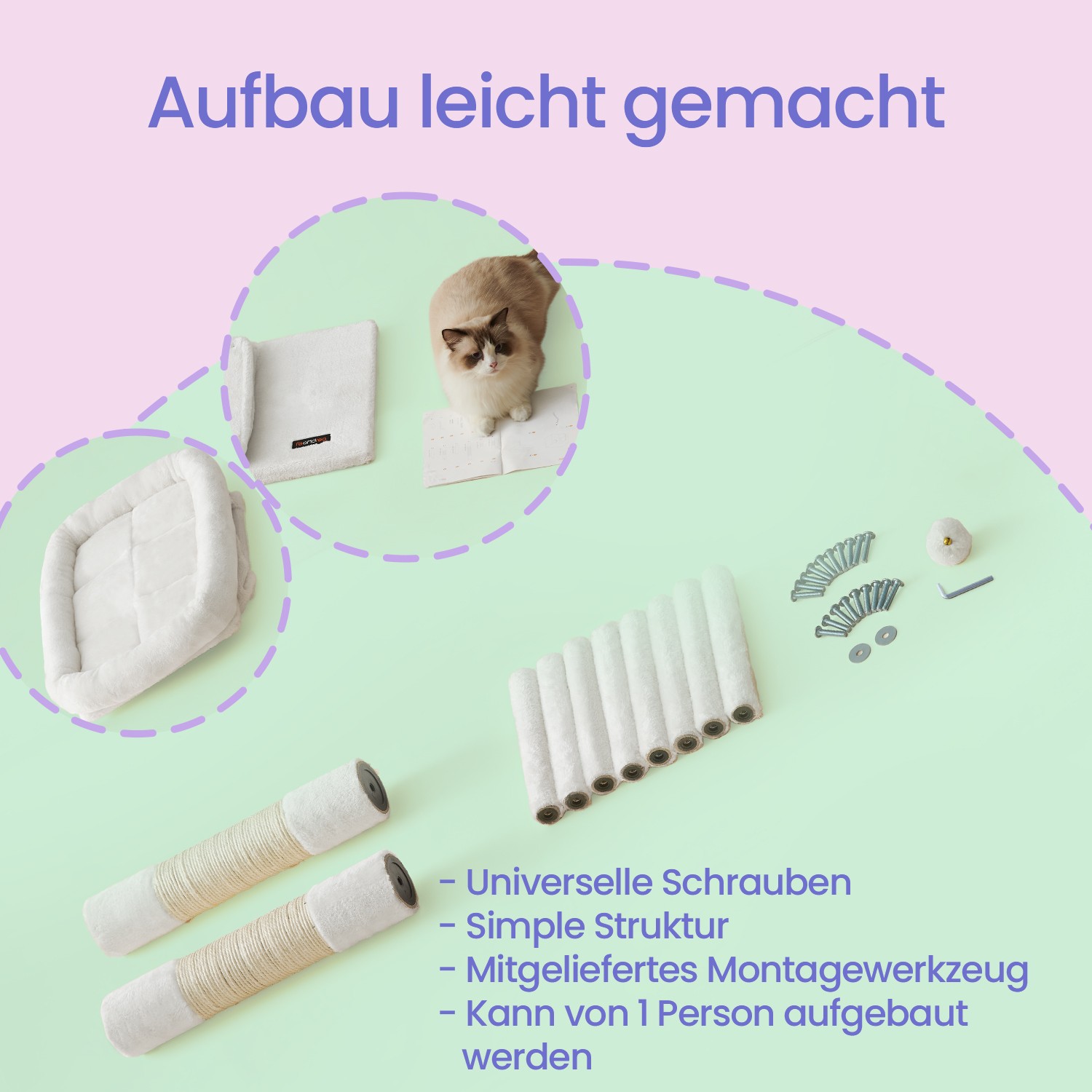 Katės draskyklė 84 cm su platforma didelėms katėms 3