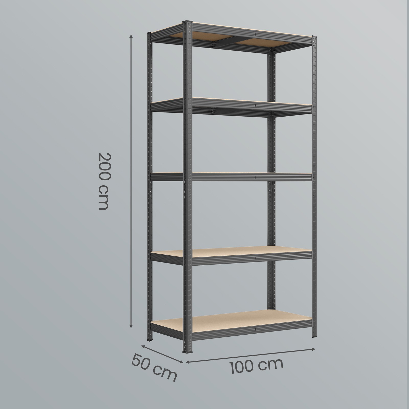 Uzglabāšanas plaukts 50 × 100 × 200 cm 2 gab. 2