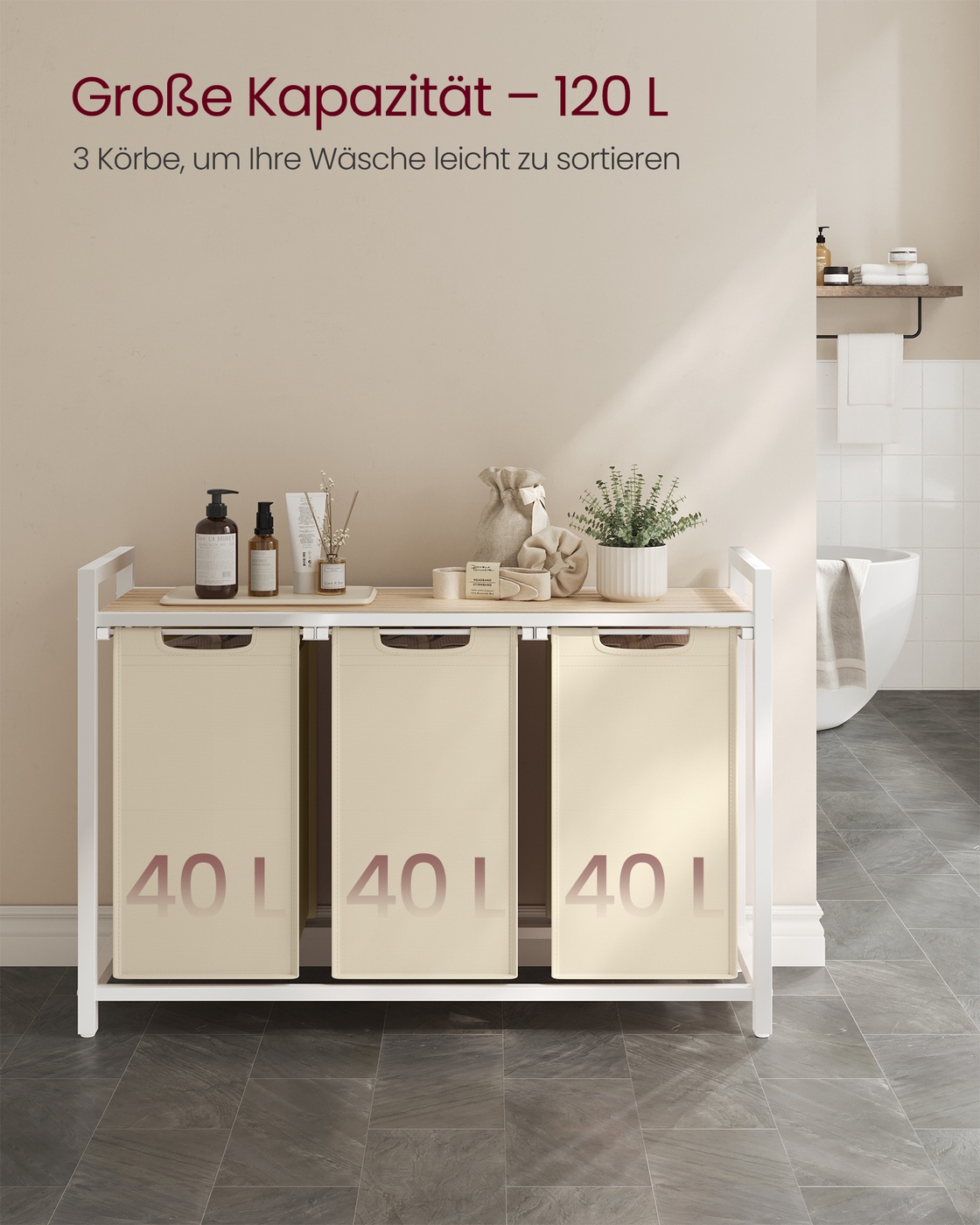 Veļas grozs Cappuccinobeige-Naturbeige 2
