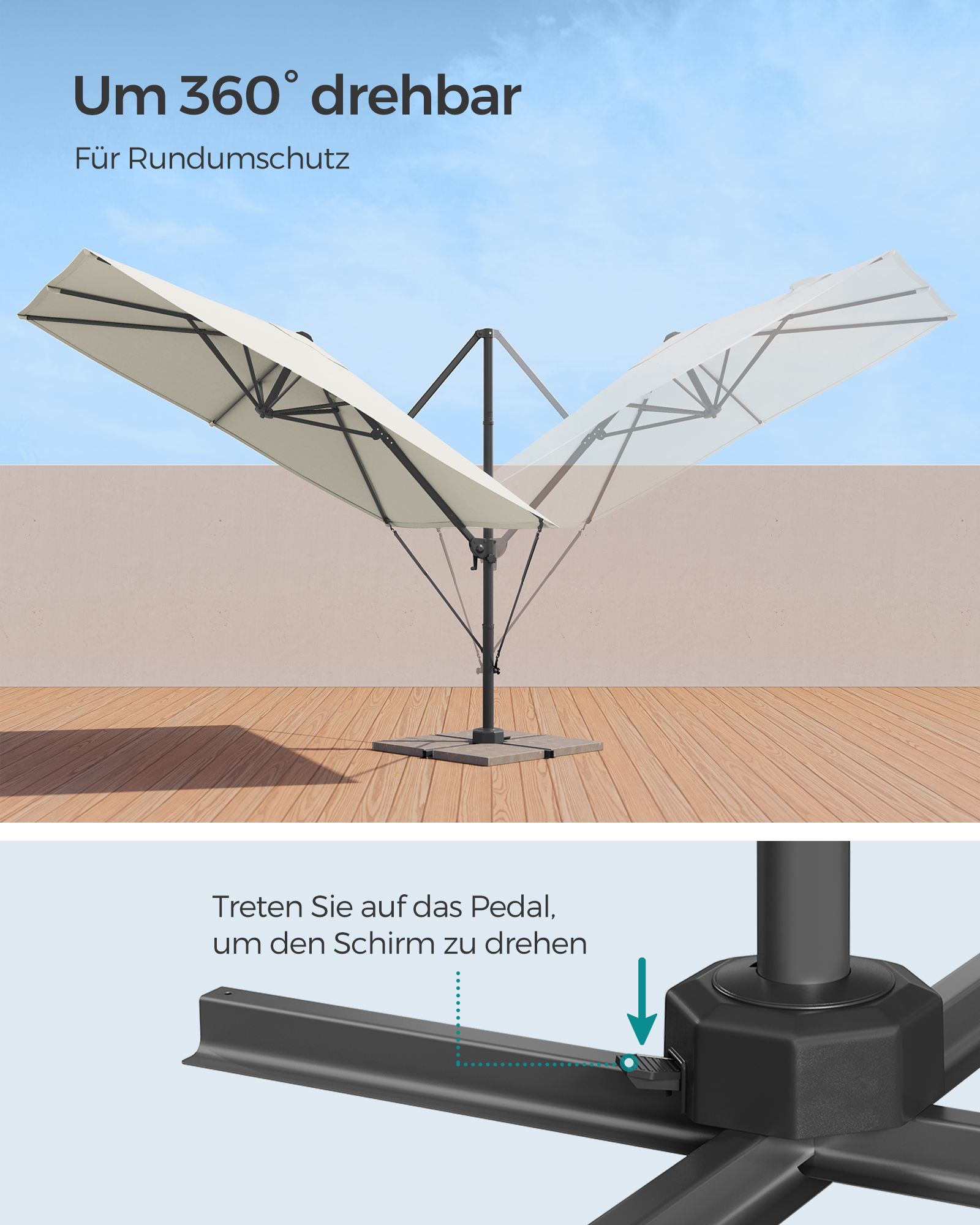 Saulės skėtis 270 x 270 cm 3