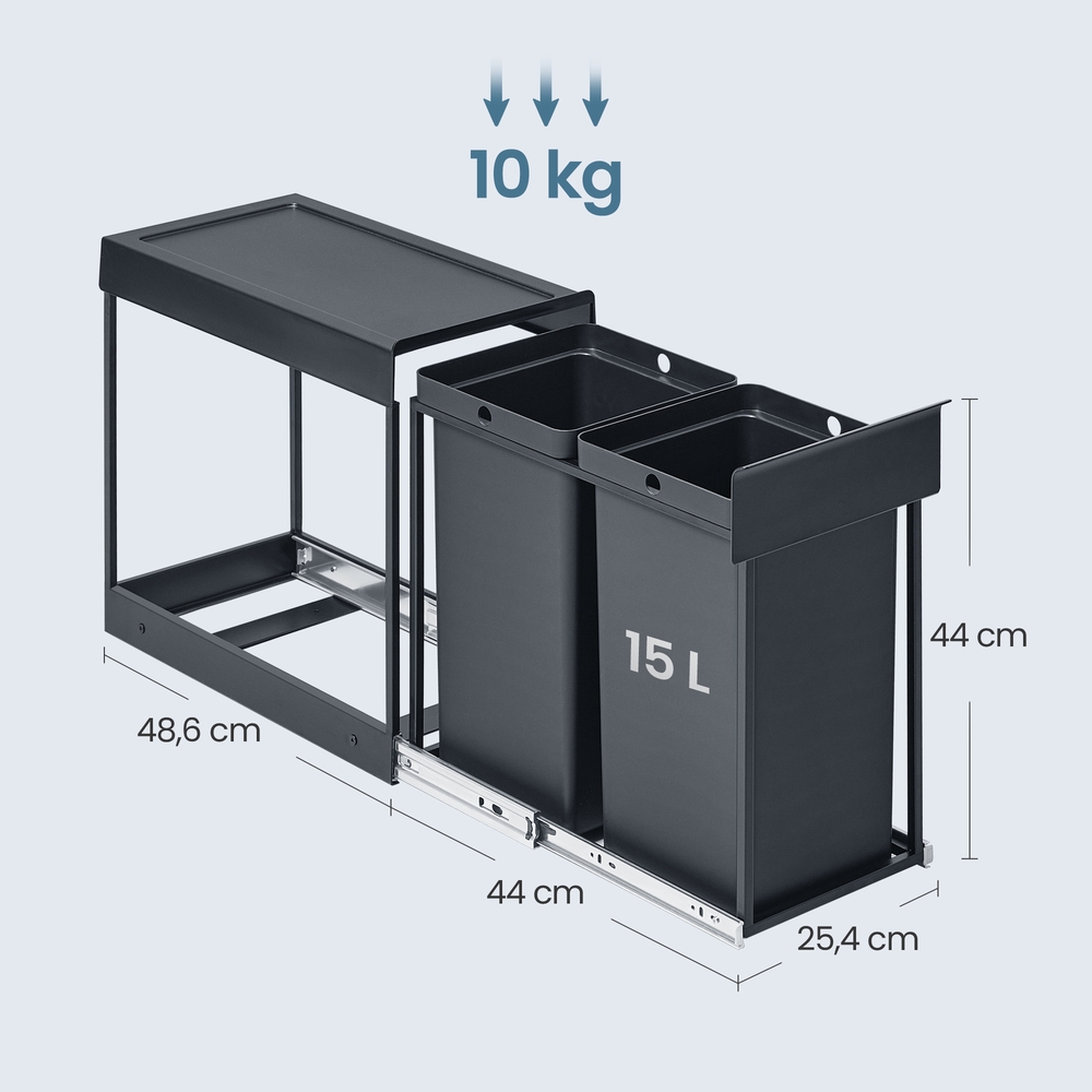 Šiukšlių dėžė 2 x 15 l 2