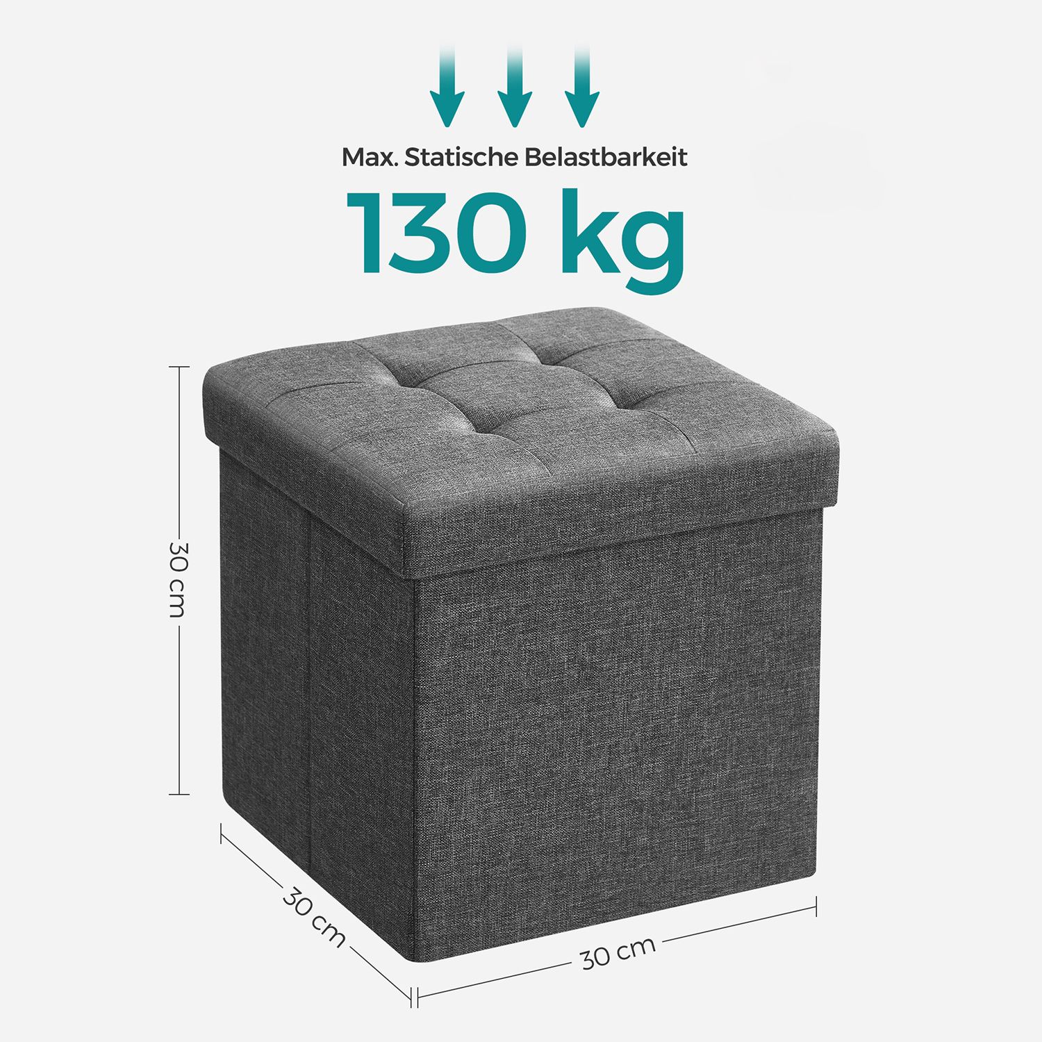 Pufas 30 x 30 x 30 cm tamsiai pilka 2