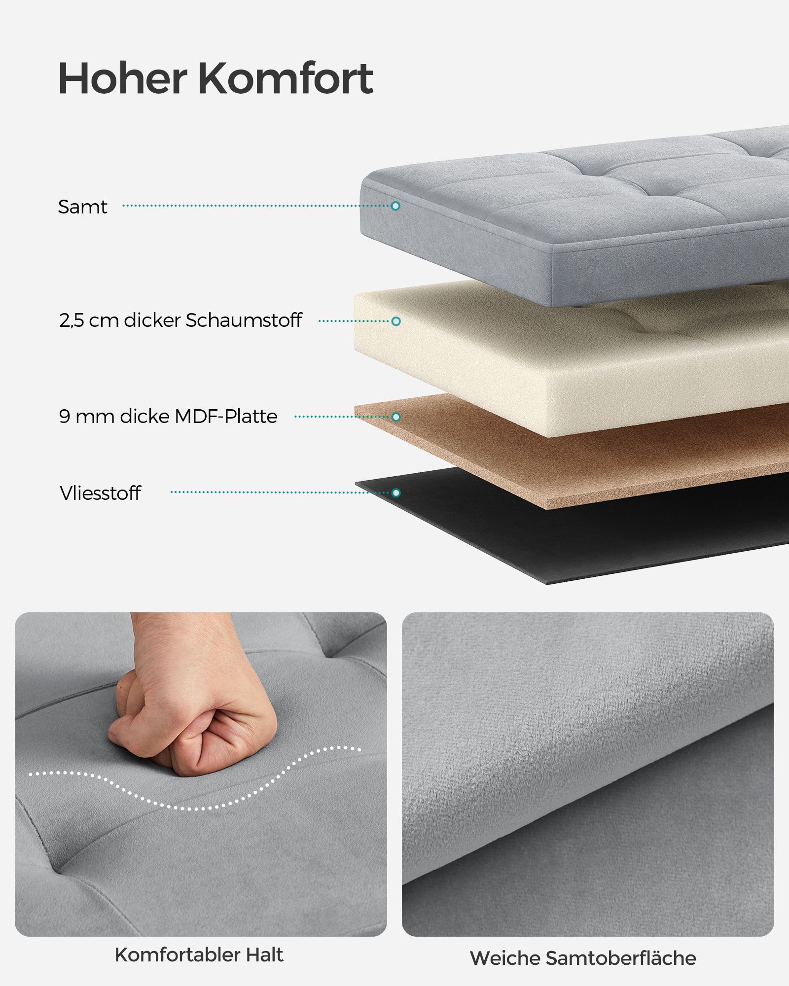 Pufas 38x76x38 cm, 89 l, 300 kg apkrova 2