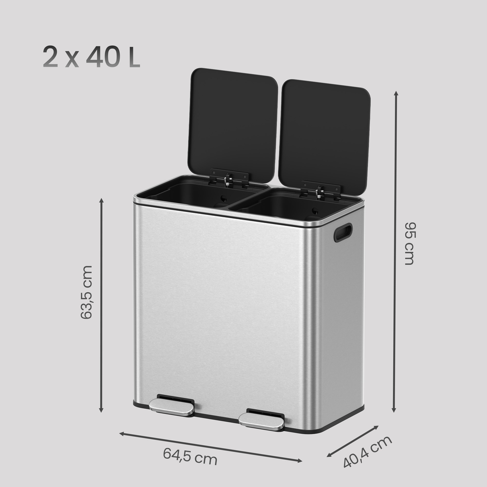 Šiukšliadėžė 2 x 40 l 2