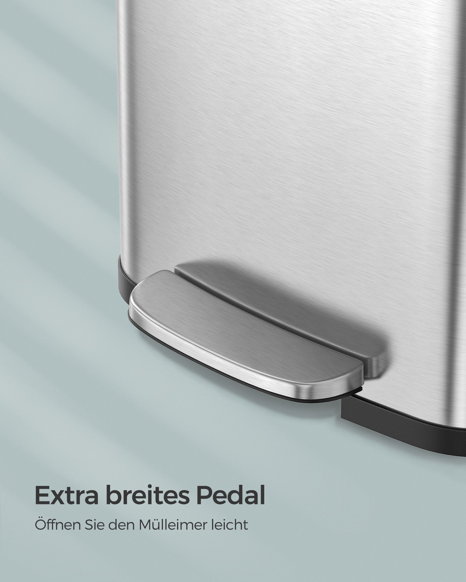 Šiukšliadėžė 50 l su pedalu, plieninė, sidabrinė-juoda 3