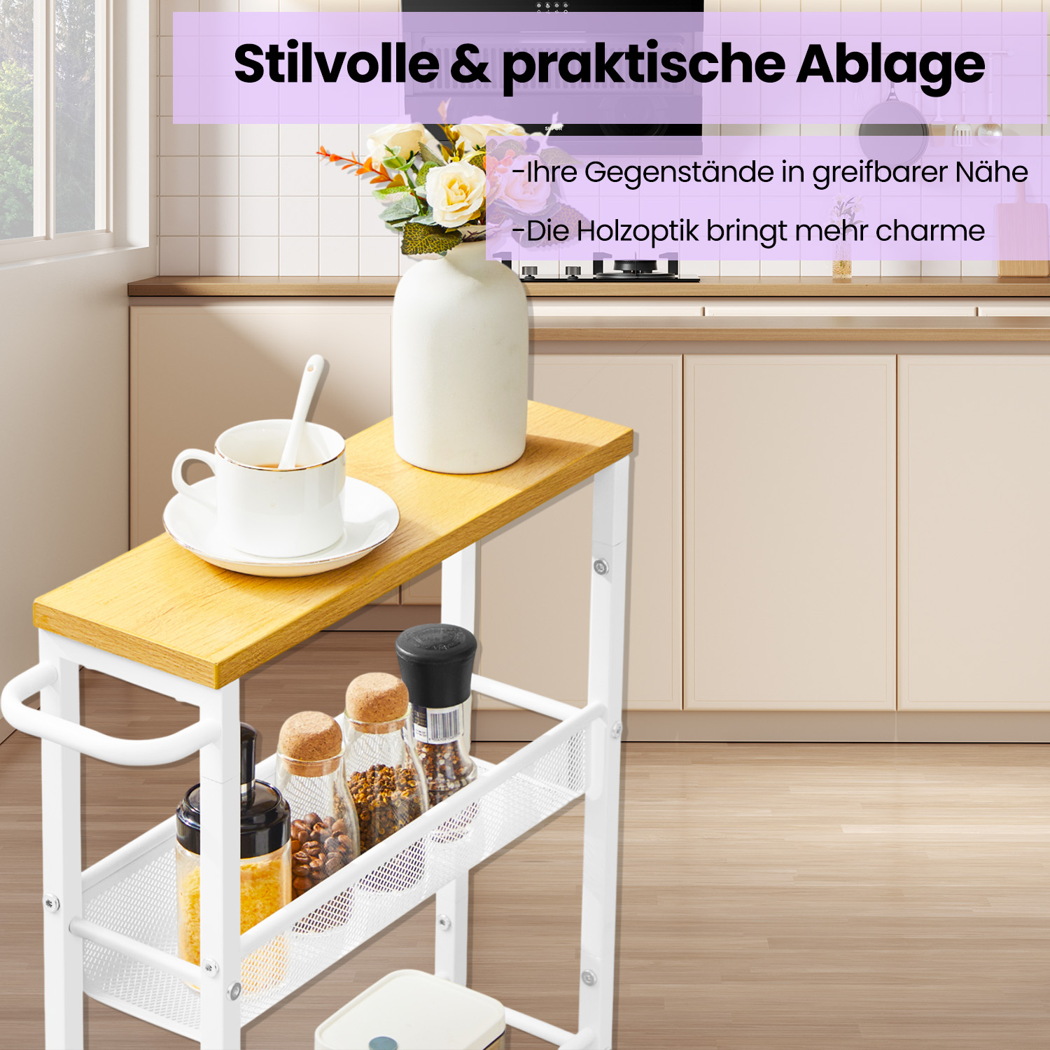 Vasagle virtuves ratiņš ar 5 līmeņiem, 13x45,4x99,6 cm 2