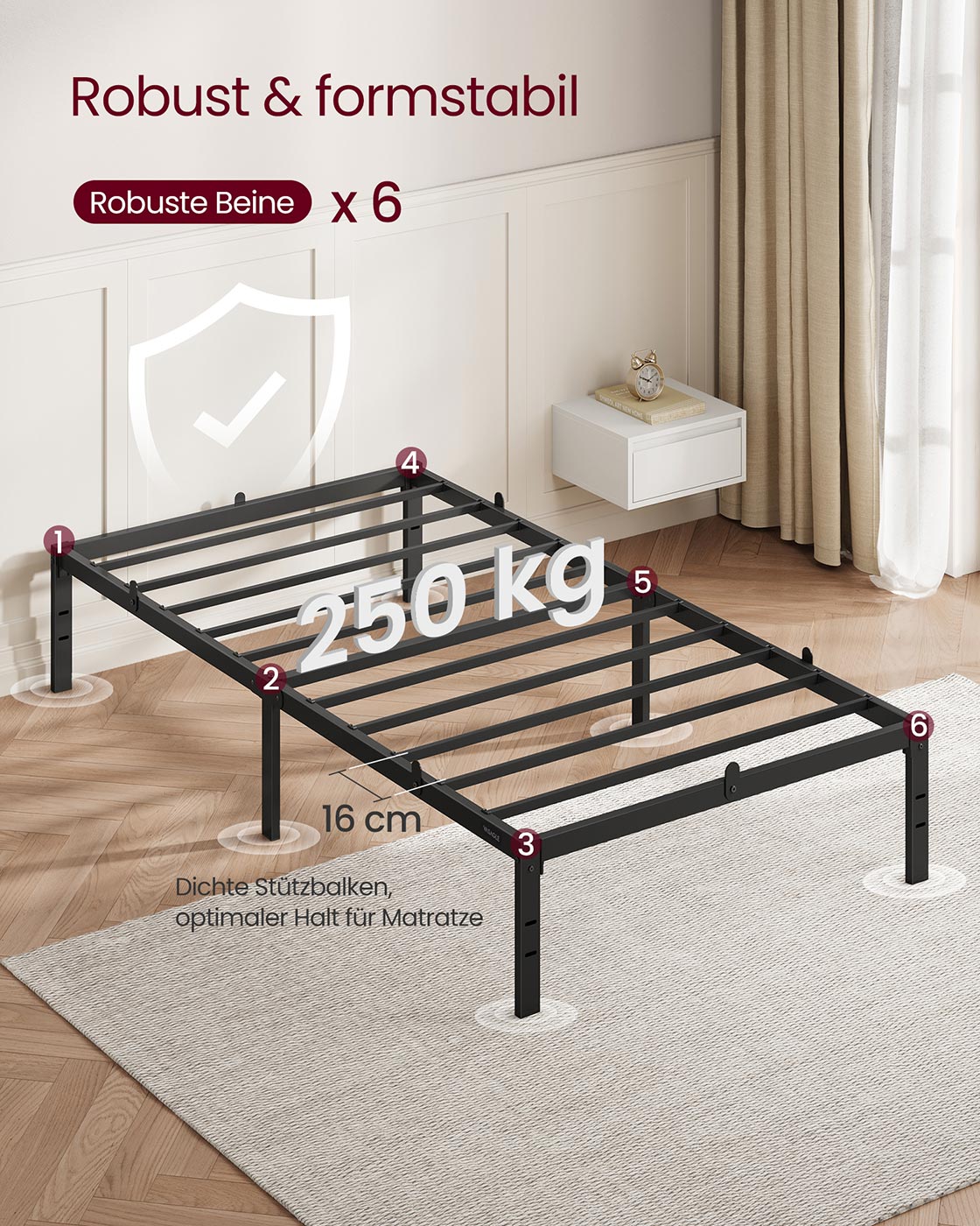 Metalinis lovos rėmas 90 x 200 cm 3