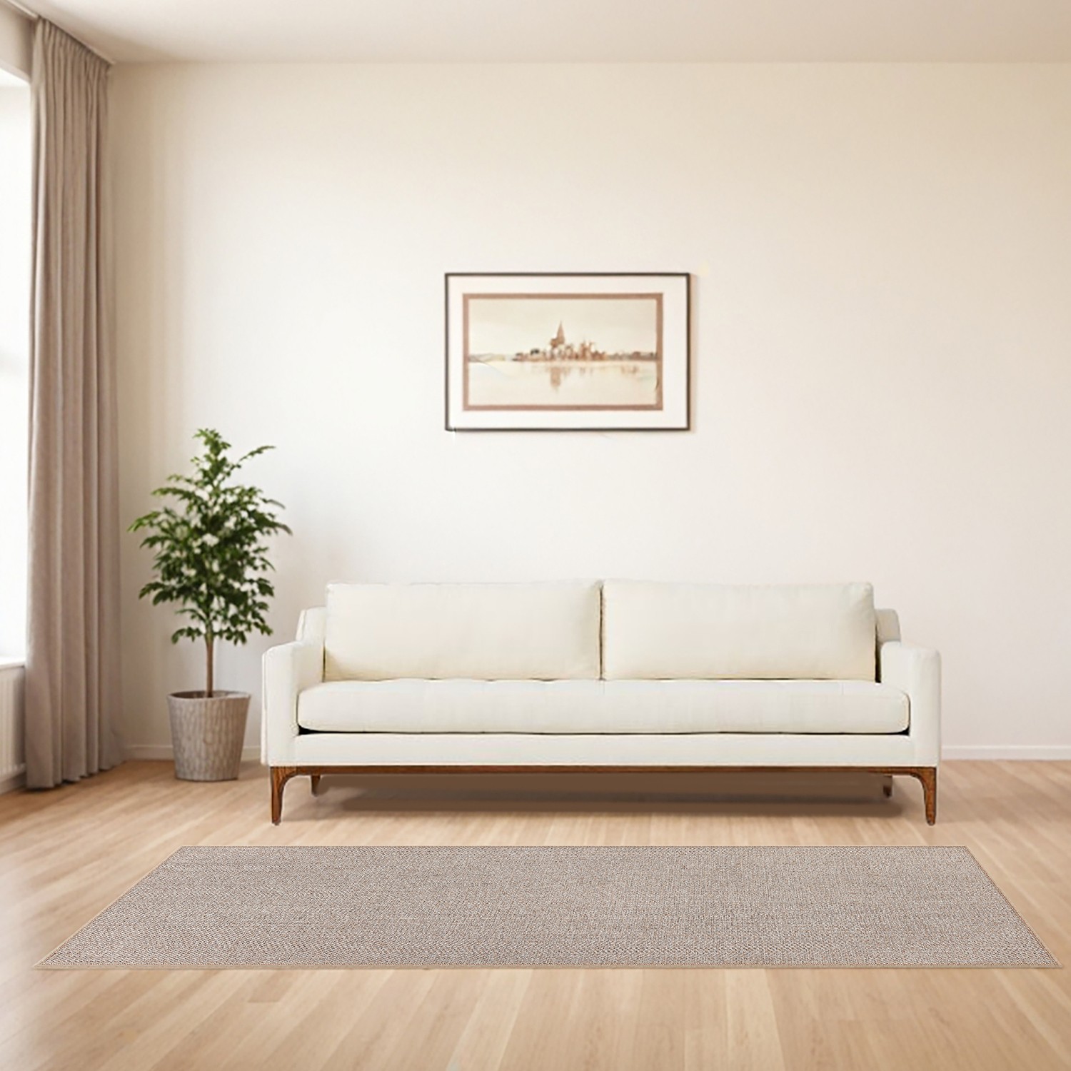 Kilimas 80 x 200 cm, smėlio spalvos