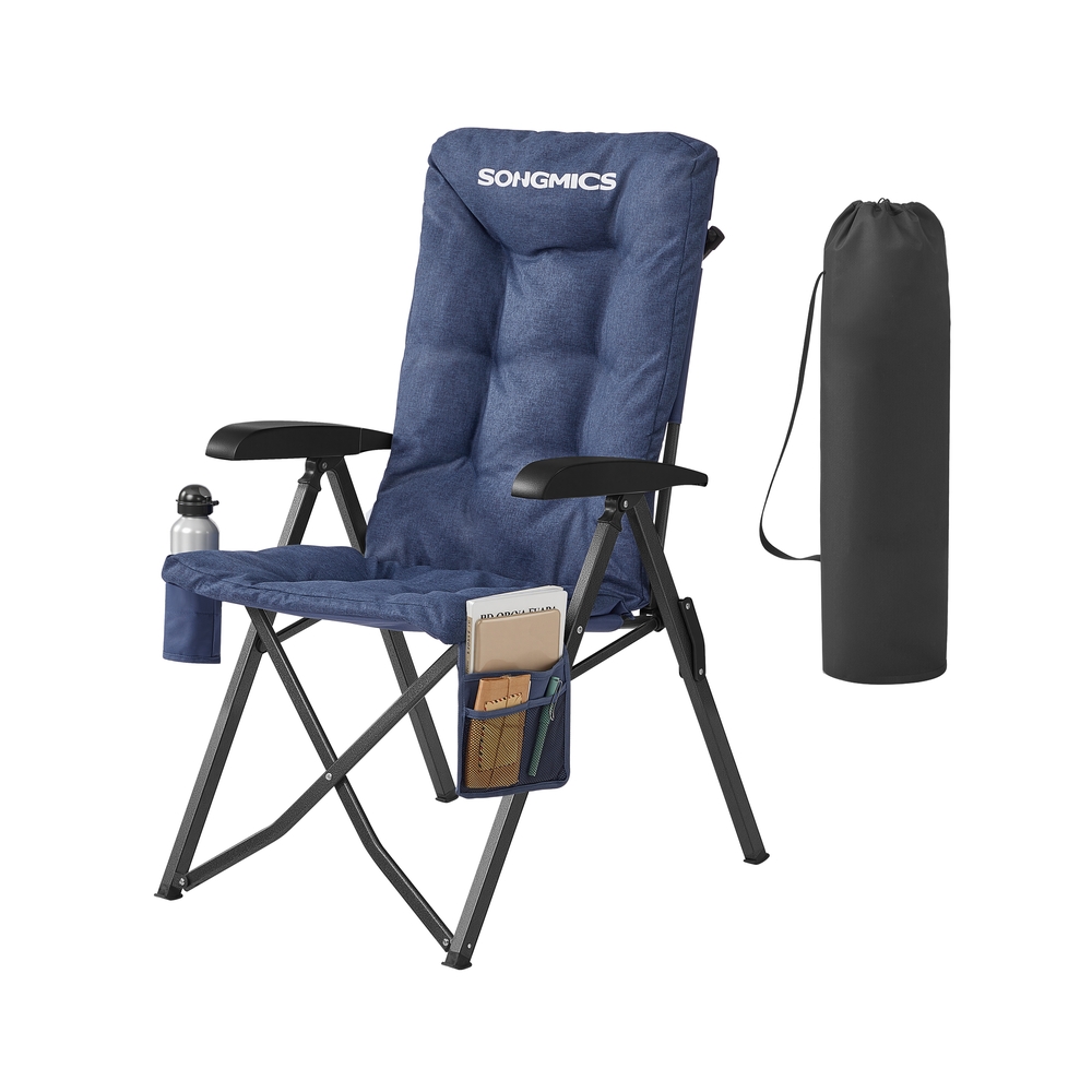 Sulankstamas kempingo krėslas mėlynas