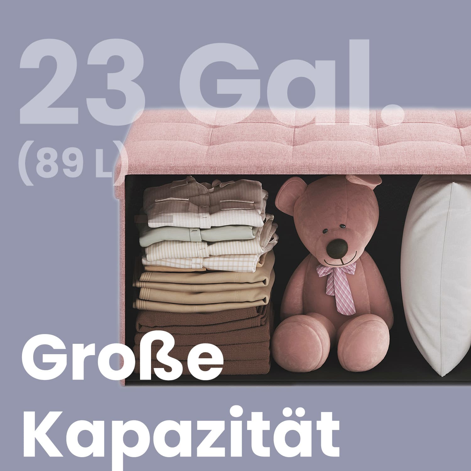 Pufas su daiktadėže, 38 x 76 x 38 cm 2