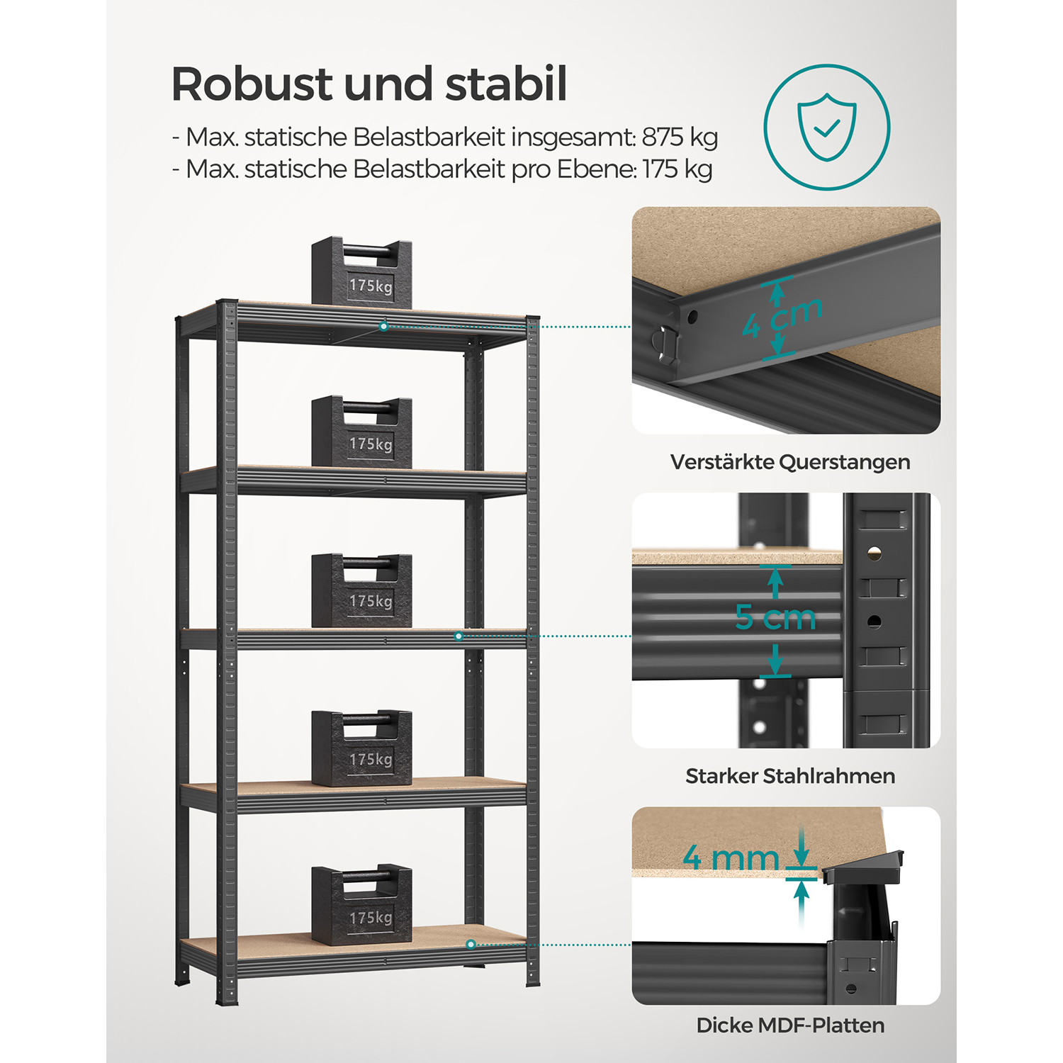 Plaukts pagrabam 180 cm 2 gab. 2