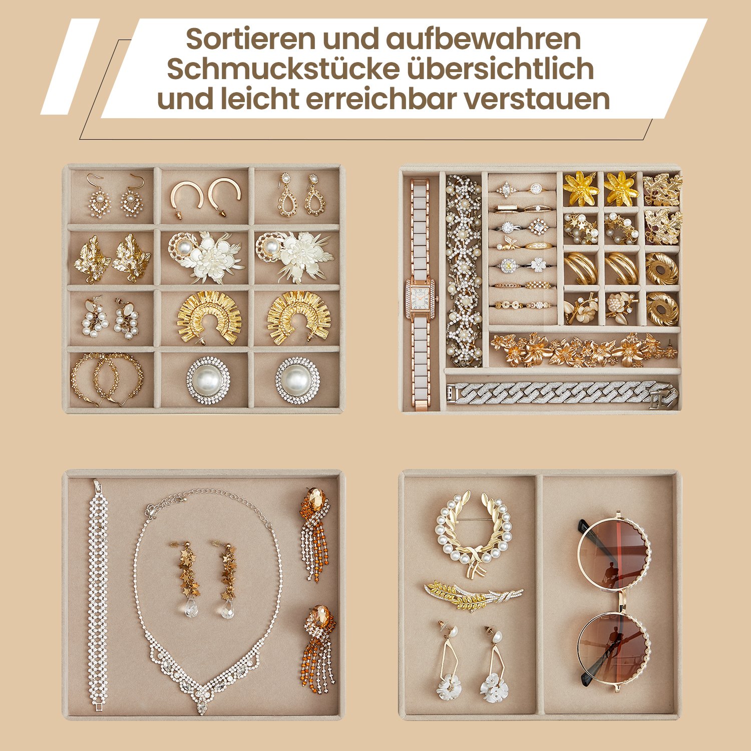 Papuošalų dėžutė balta–auksinė 3
