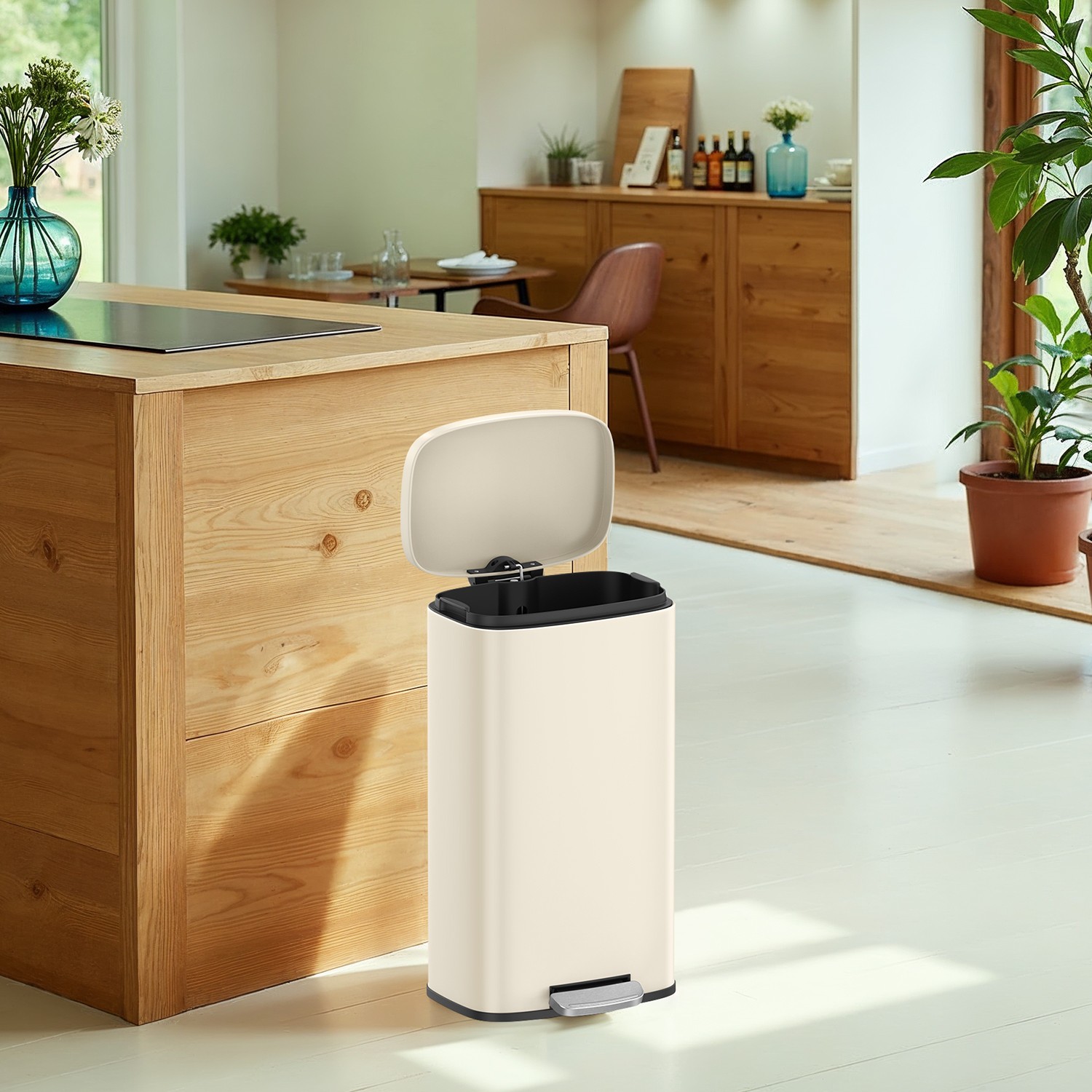 Šiukšliadėžė virtuvei 30 l plieno ir plastiko