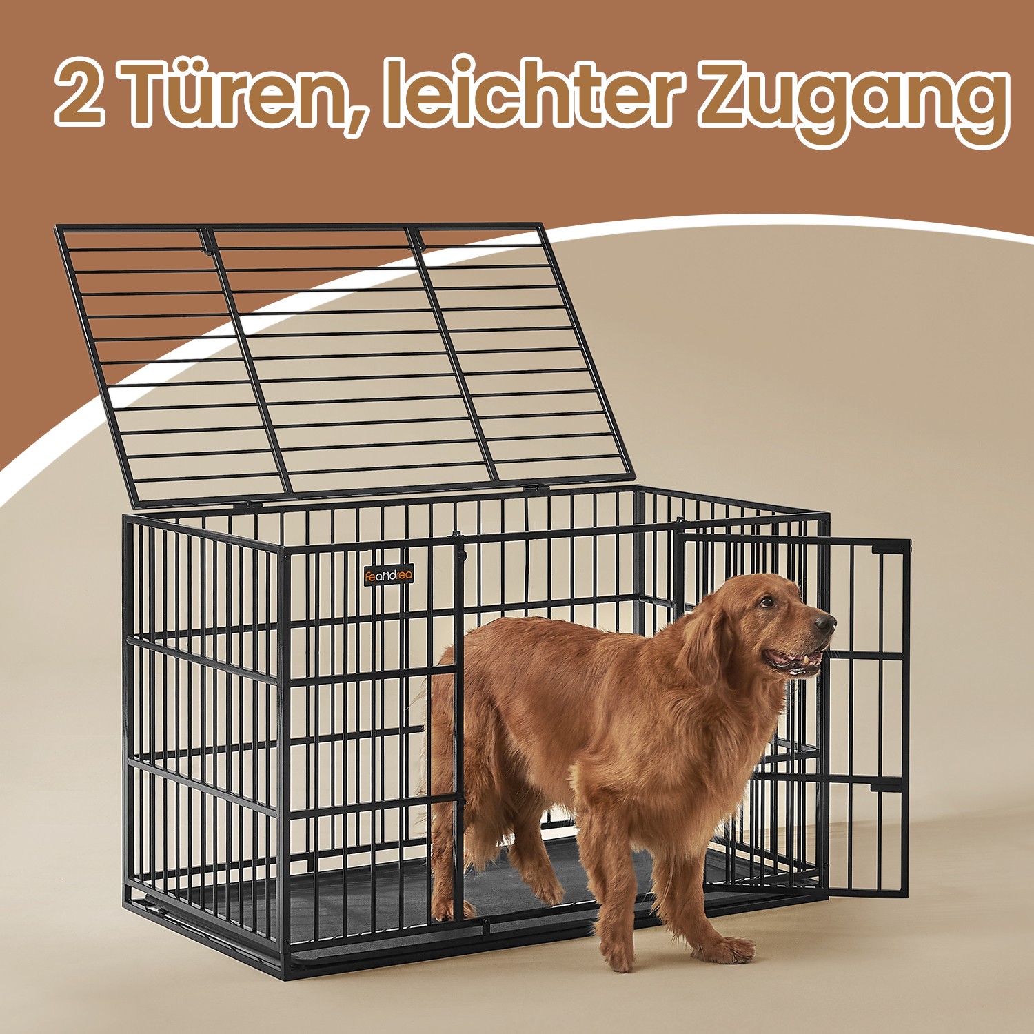 Šunų narvas 122 x 75 x 80 cm su išimama dugno plokšte